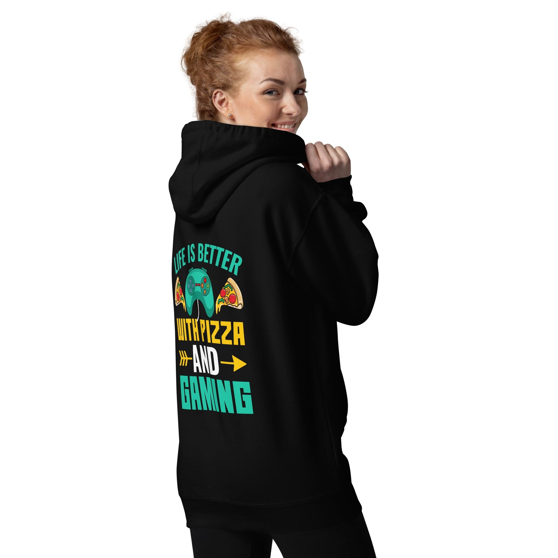 Life is Better With Pizza and Gaming Rima 14 - Unisex Hoodie by DarkByteGear