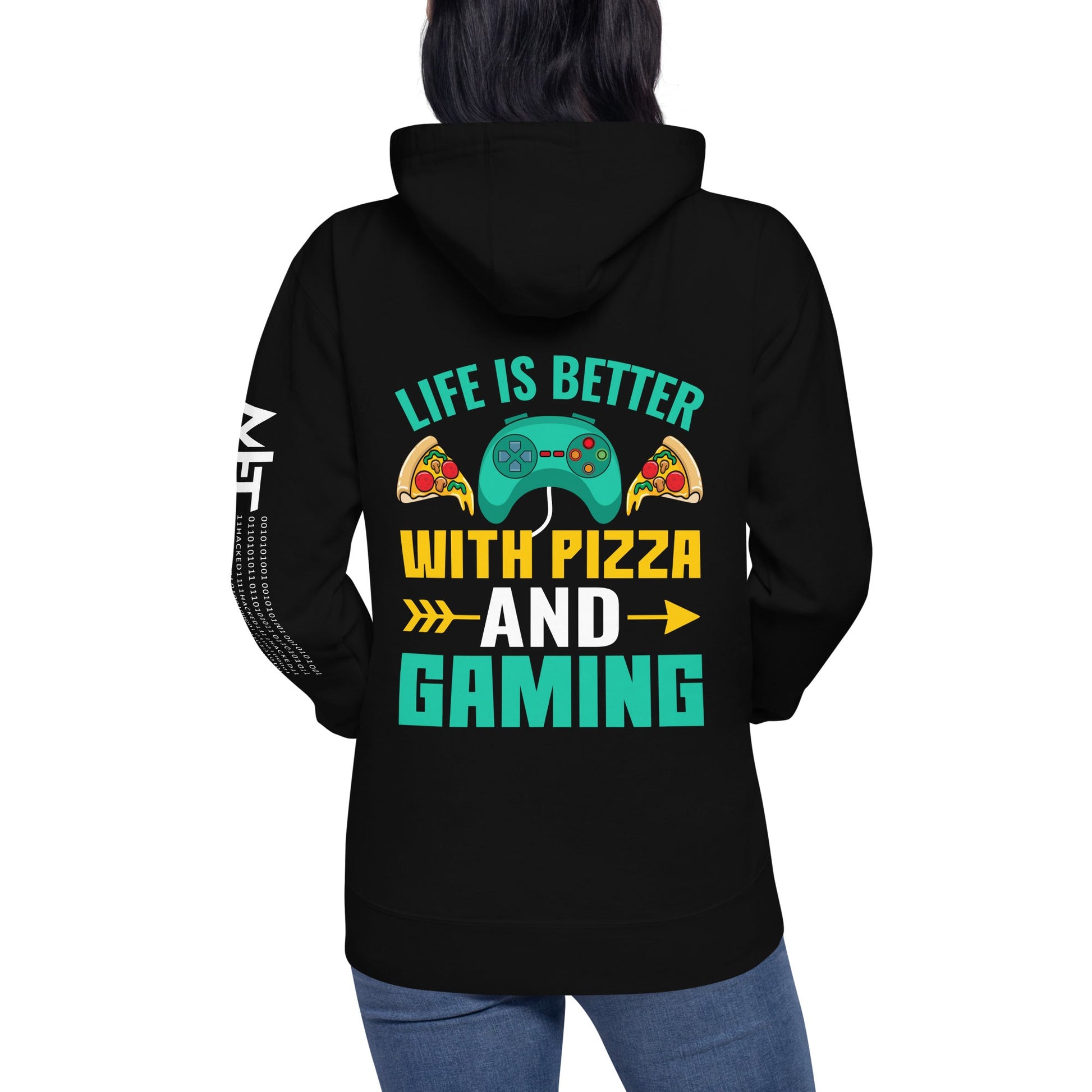 Life is Better With Pizza and Gaming Rima 14 - Unisex Hoodie by DarkByteGear