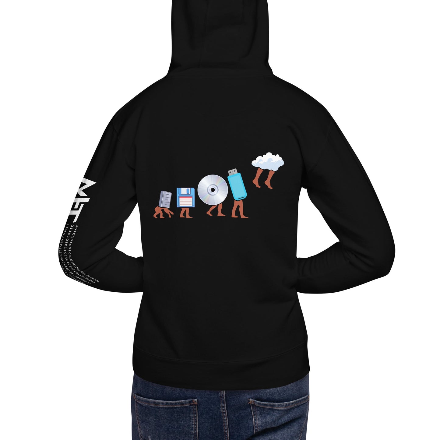 Funny Geek Programmer Nerd - Unisex Hoodie ( Back Print ) by DarkByteGear