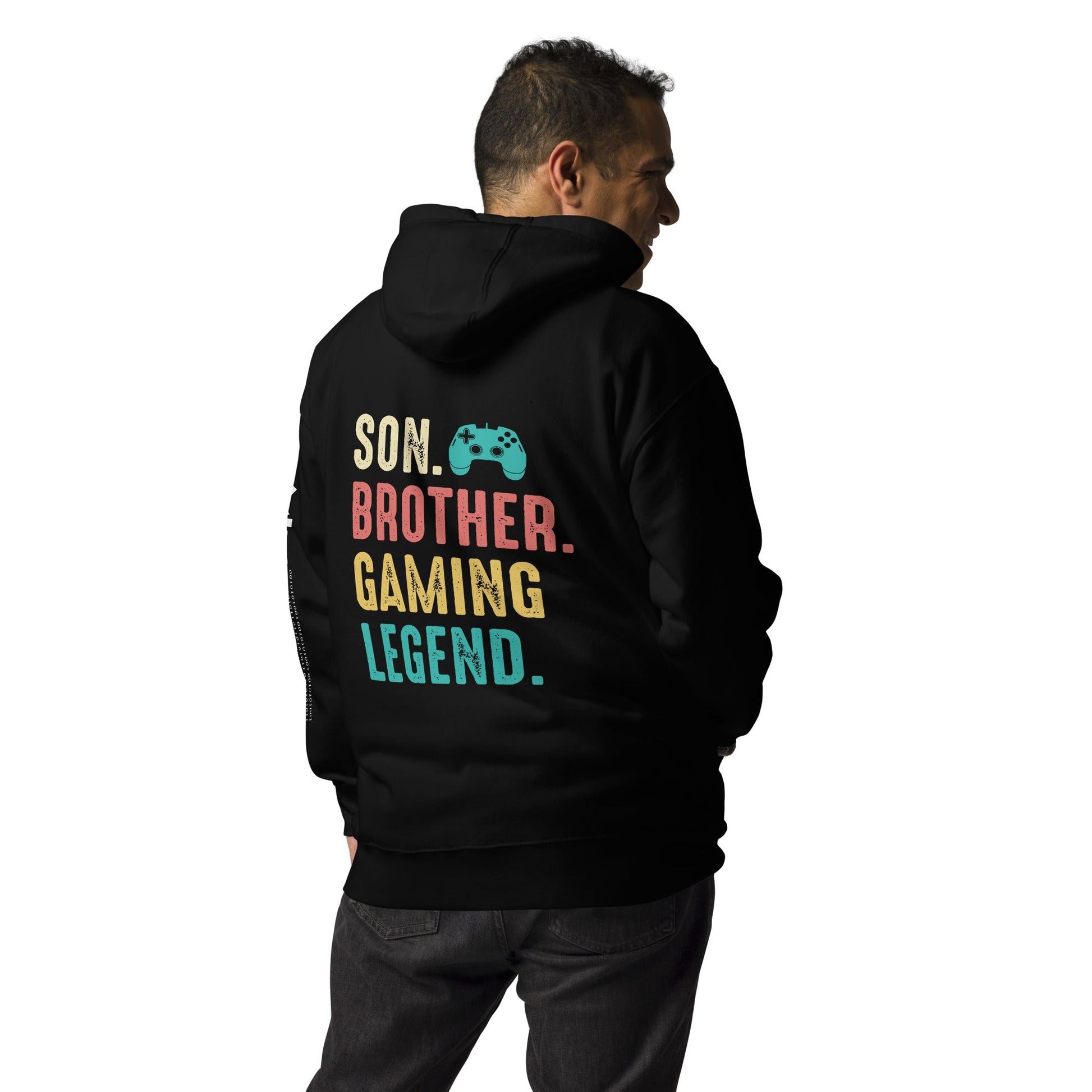 Son Brother Gaming Legend - Unisex Hoodie ( Back Print ) by DarkByteGear