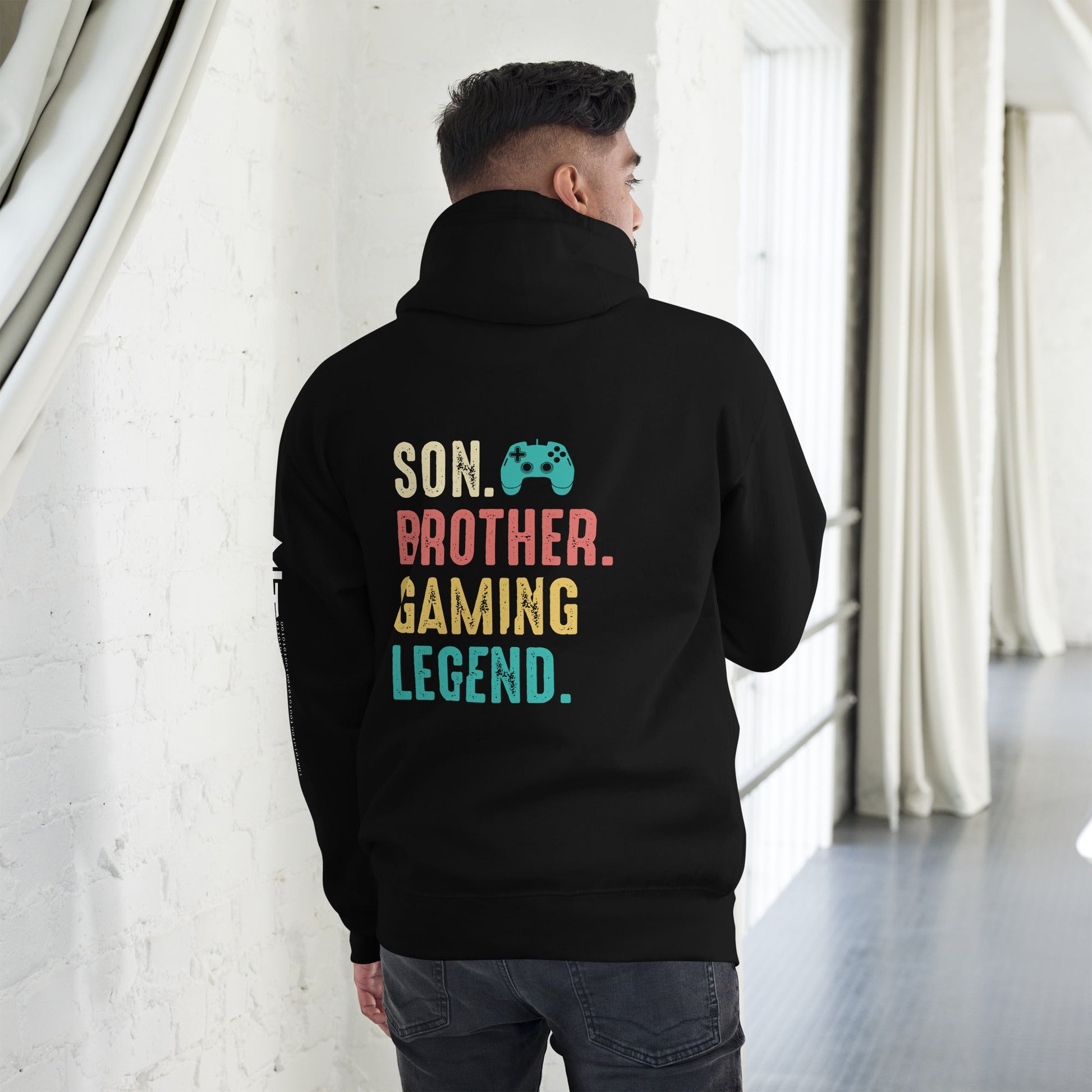 Son Brother Gaming Legend - Unisex Hoodie ( Back Print ) by DarkByteGear