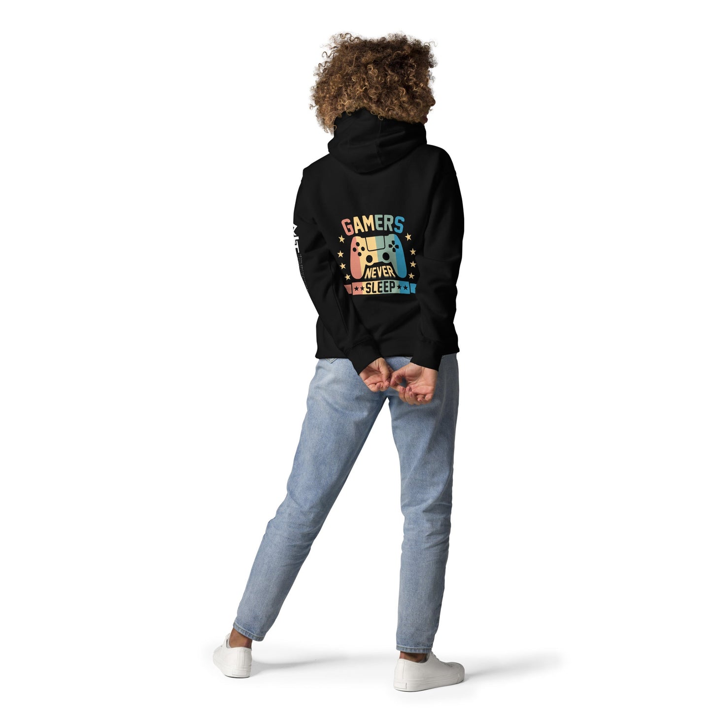 Gamers never sleep - Unisex Hoodie ( Back Print ) by DarkByteGear