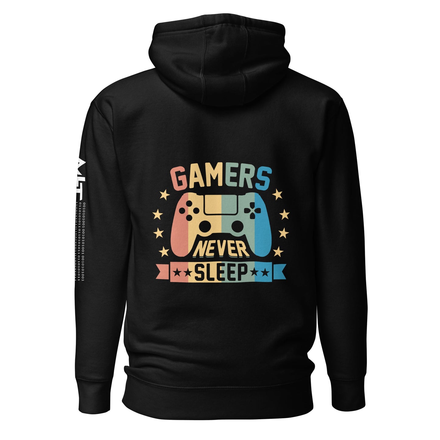 Gamers never sleep - Unisex Hoodie ( Back Print ) by DarkByteGear