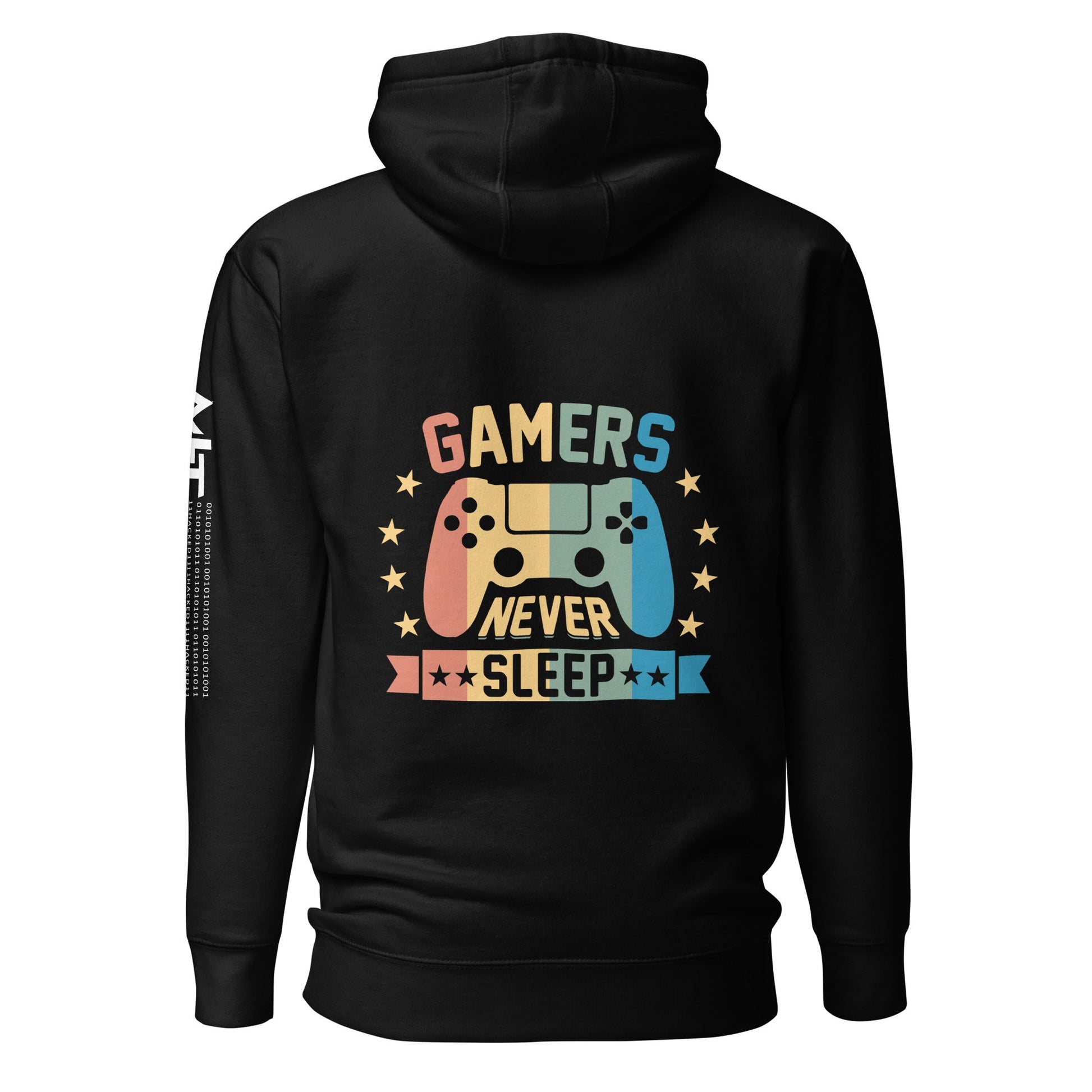 Gamers never sleep - Unisex Hoodie ( Back Print ) by DarkByteGear