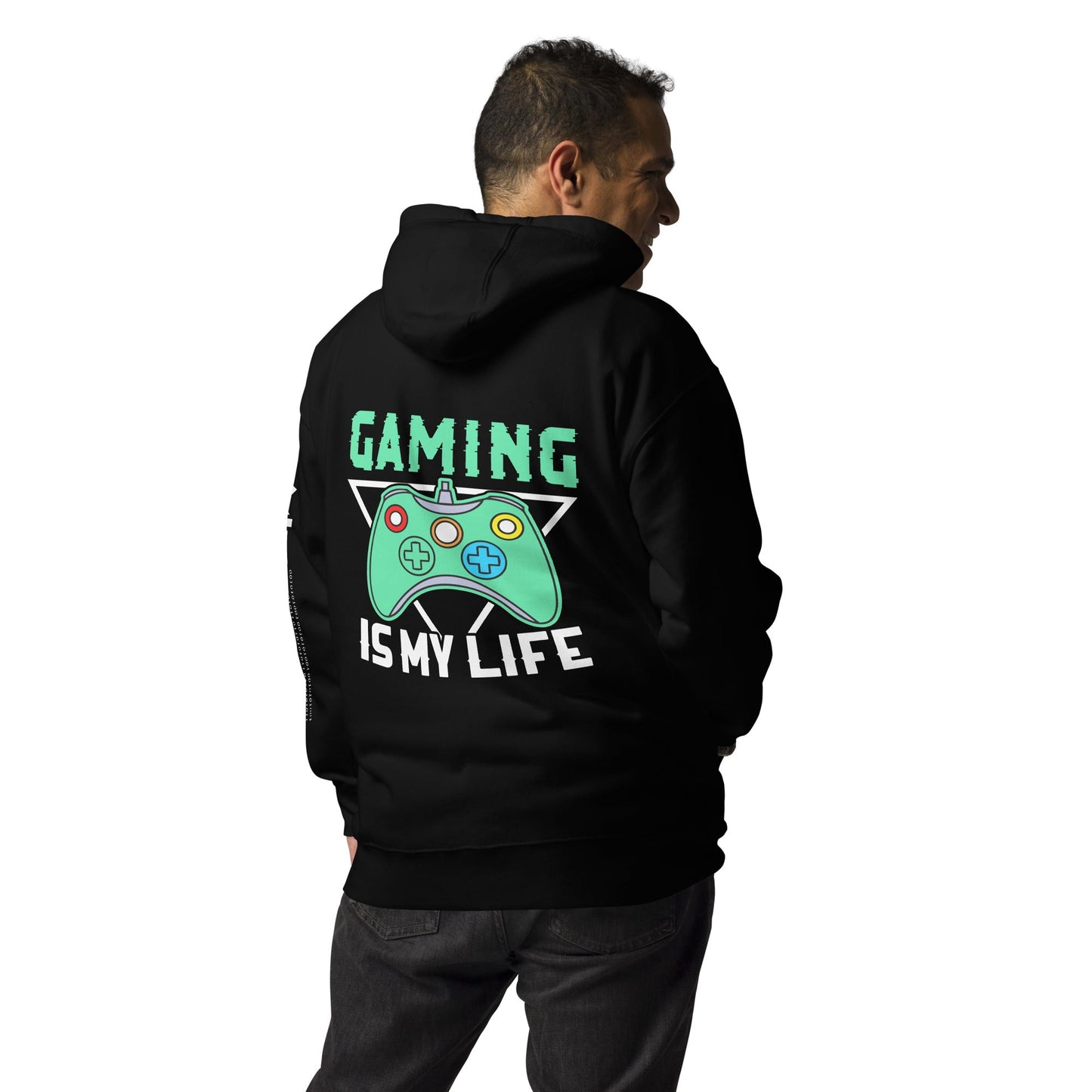 Gaming Is My Life - Unisex Hoodie (Back print) by DarkByteGear