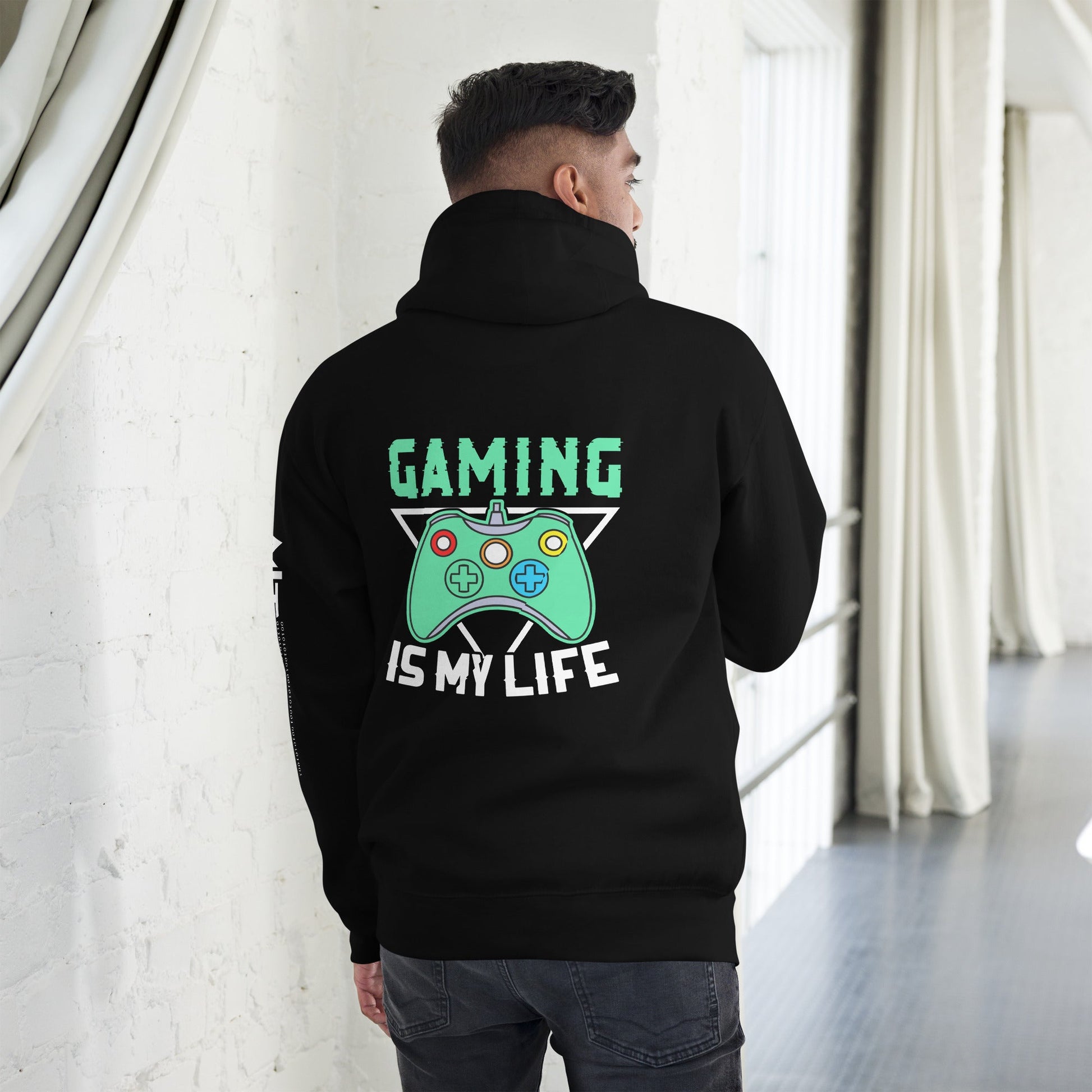 Gaming Is My Life - Unisex Hoodie (Back print) by DarkByteGear