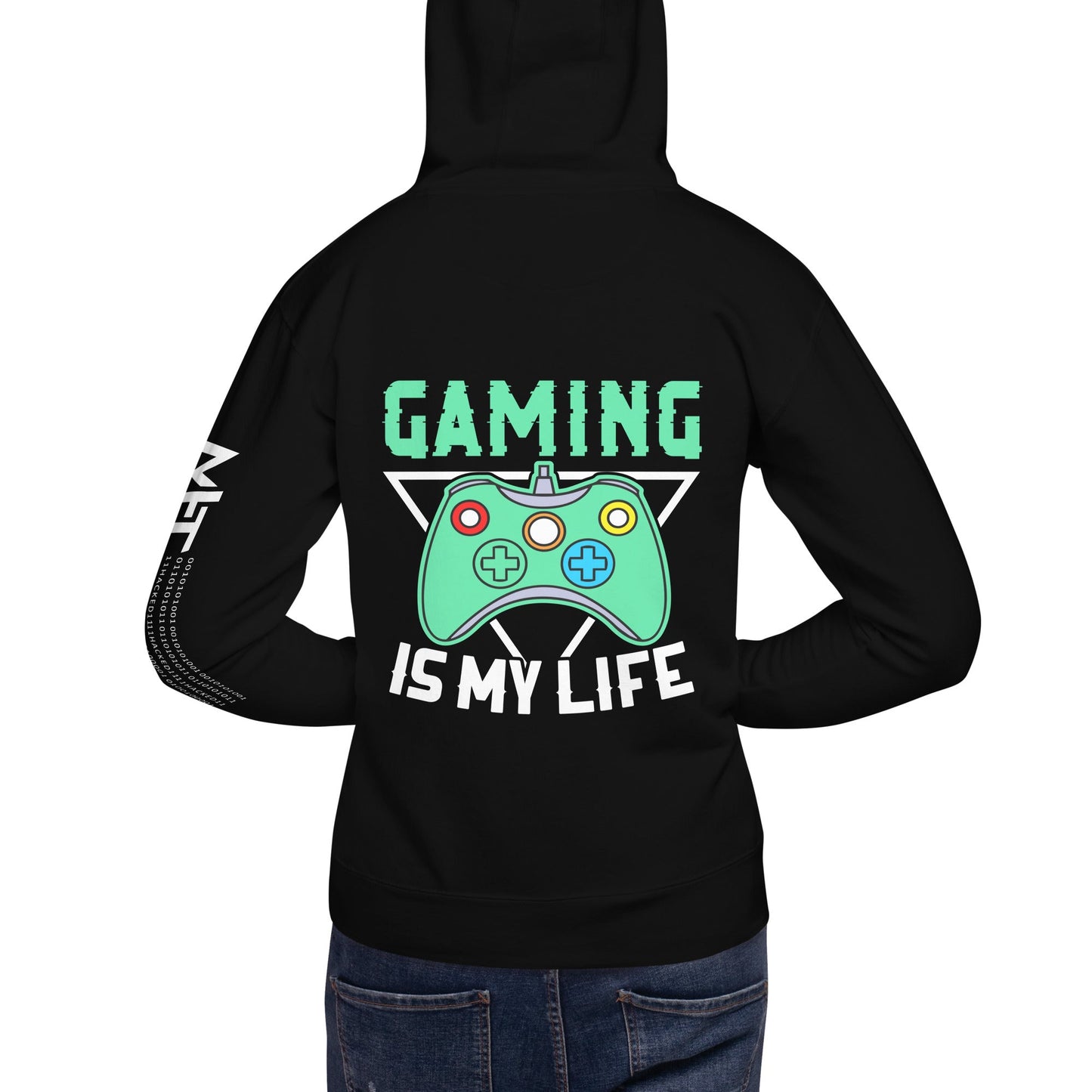 Gaming Is My Life - Unisex Hoodie (Back print) by DarkByteGear
