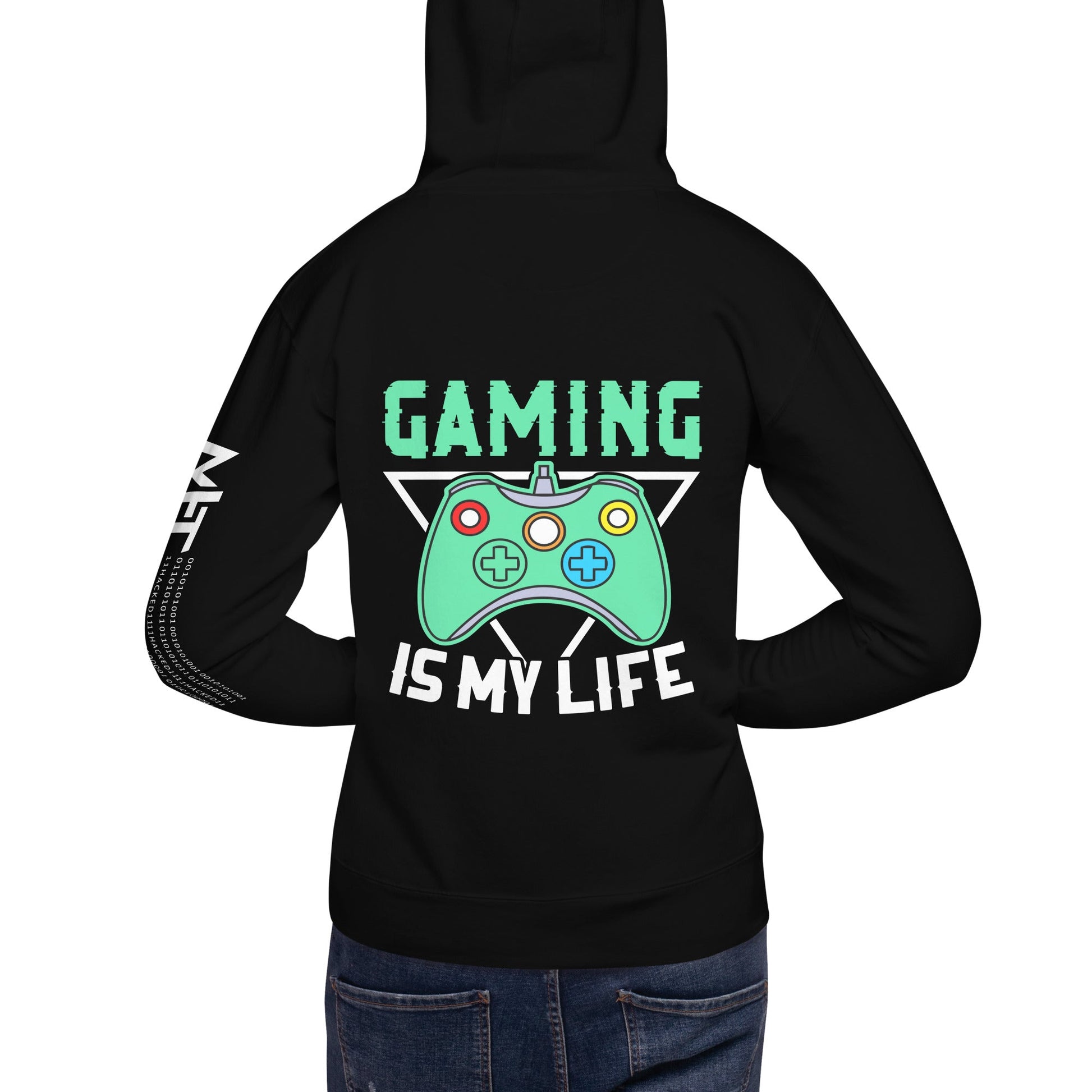 Gaming Is My Life - Unisex Hoodie (Back print) by DarkByteGear