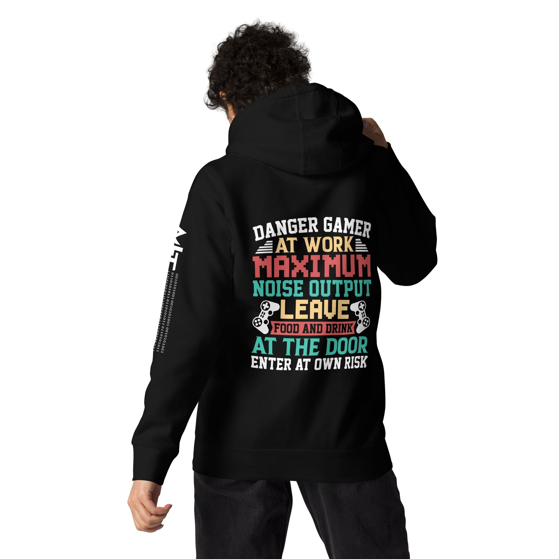 Danger Gamer Enter At Own Risk - Unisex Hoodie ( Back Print ) by DarkByteGear
