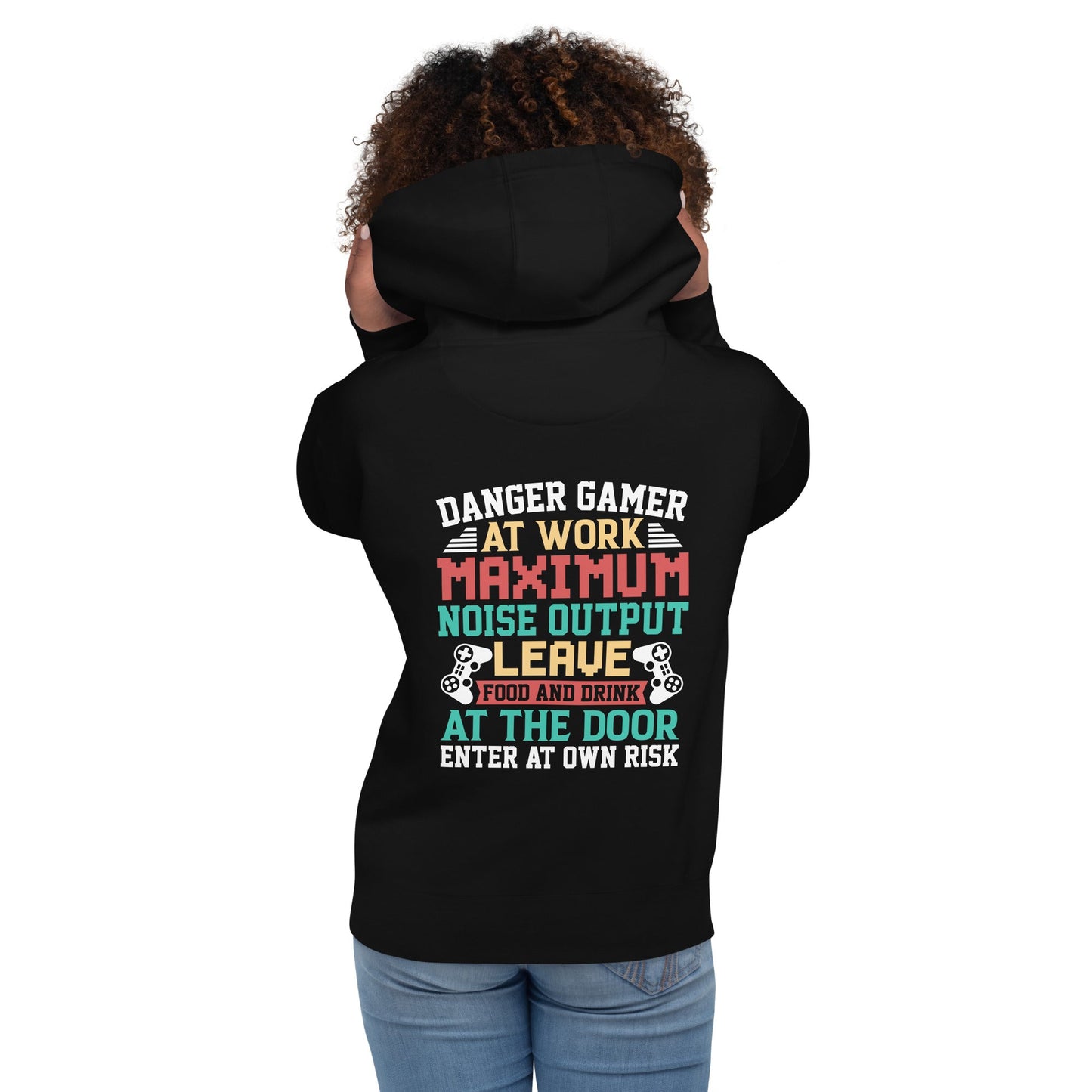Danger Gamer Enter At Own Risk - Unisex Hoodie ( Back Print ) by DarkByteGear