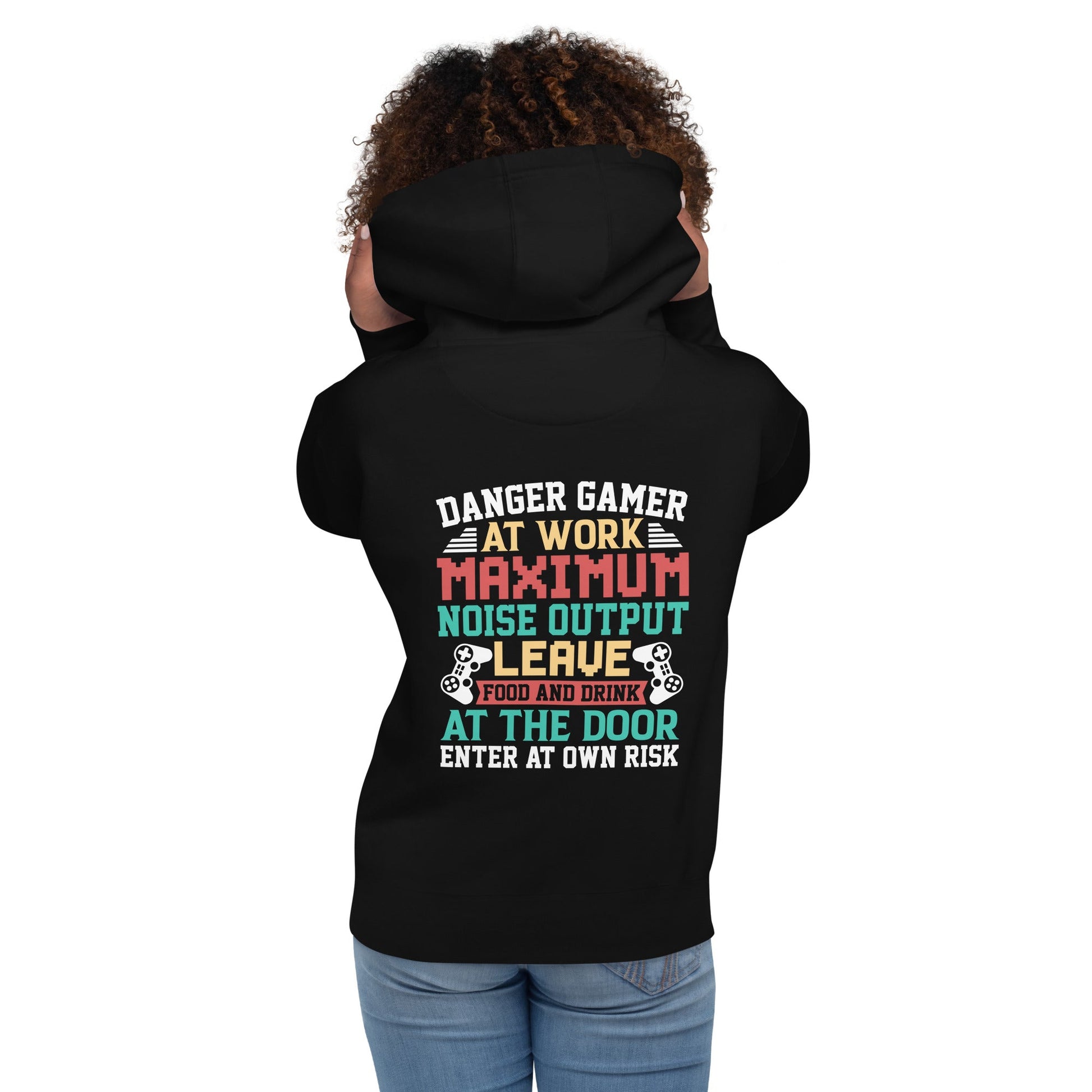 Danger Gamer Enter At Own Risk - Unisex Hoodie ( Back Print ) by DarkByteGear
