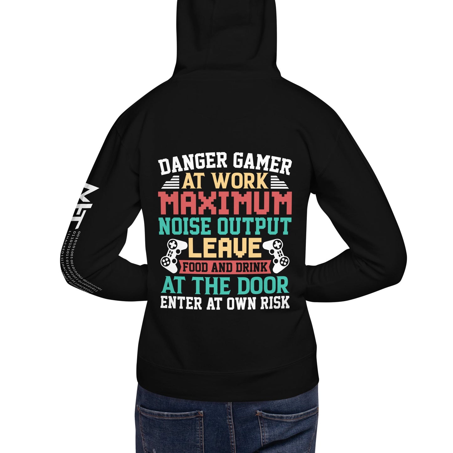 Danger Gamer Enter At Own Risk - Unisex Hoodie ( Back Print ) by DarkByteGear