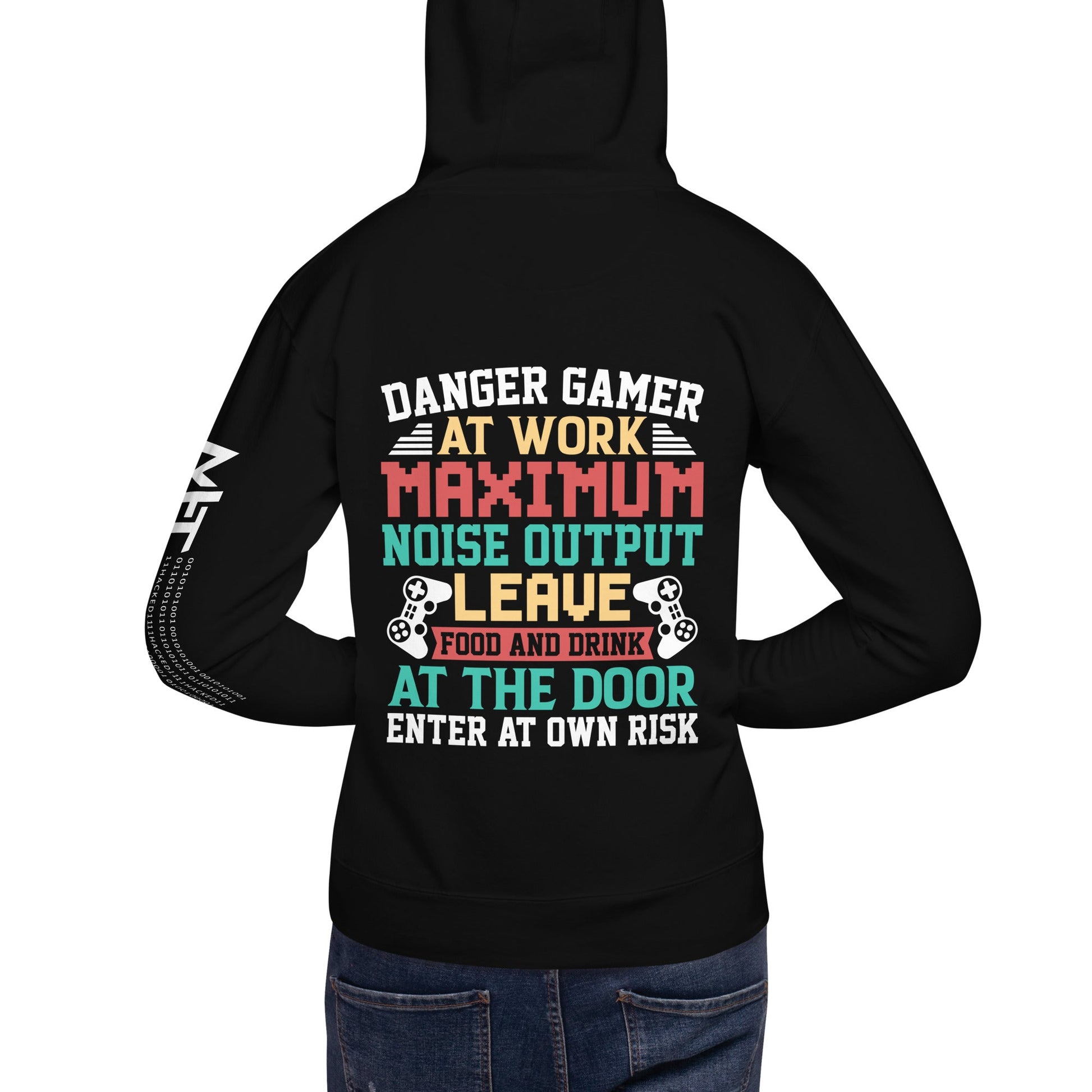 Danger Gamer Enter At Own Risk - Unisex Hoodie ( Back Print ) by DarkByteGear