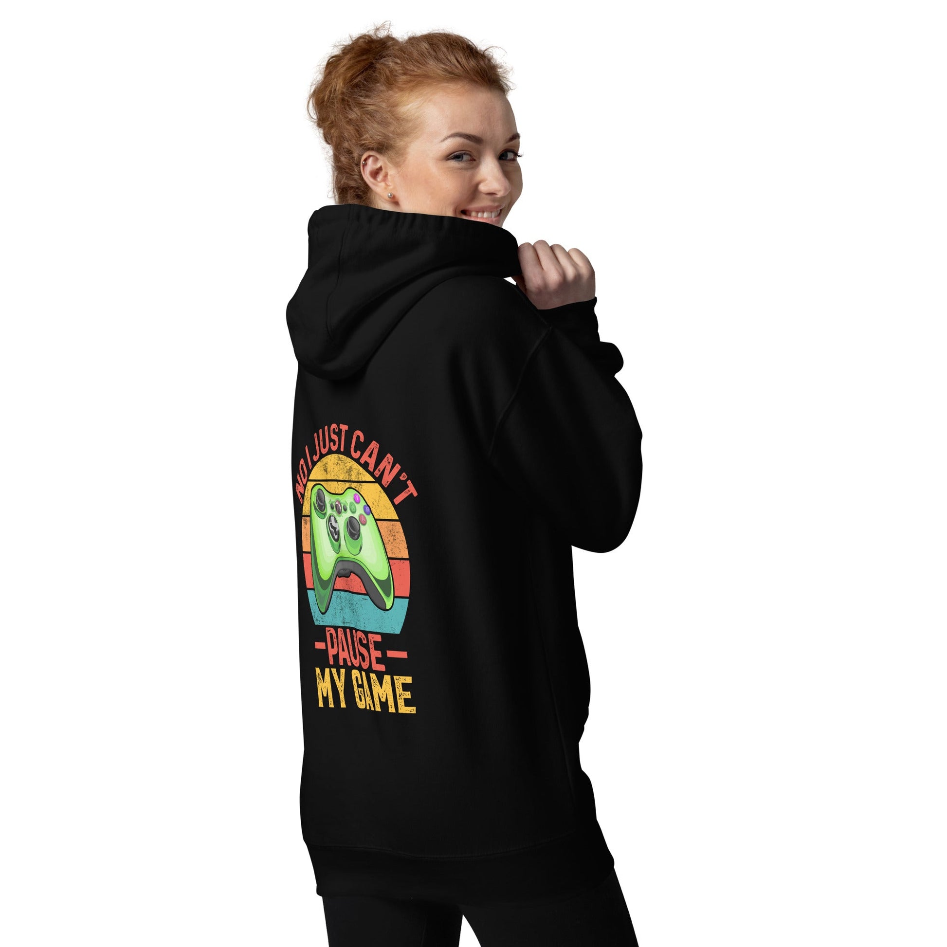 No I just can't Pause My Game Unisex Hoodie ( Back Print ) by DarkByteGear