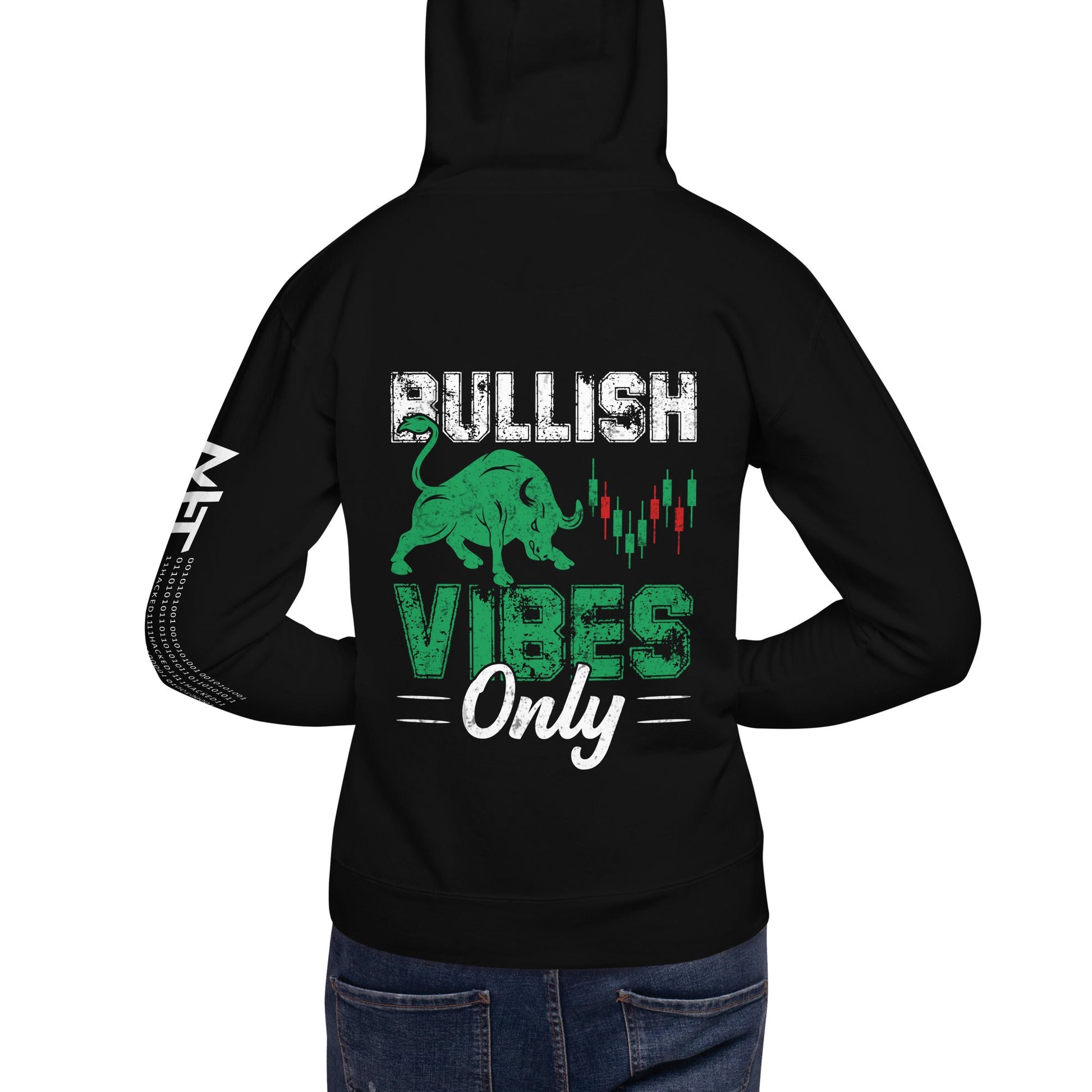 Bullish Vibes Only - Unisex Hoodie ( Back Print ) by DarkByteGear