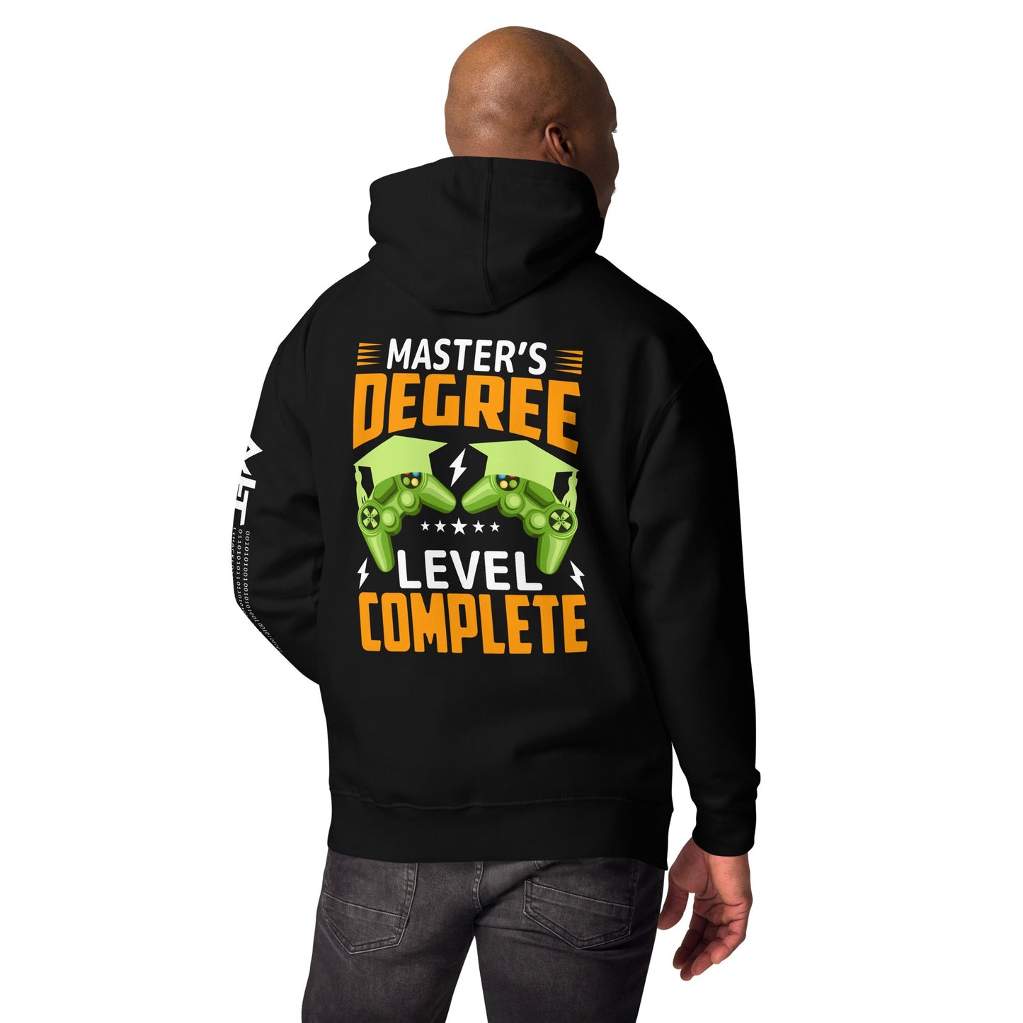 Master Degree Level Complete - Unisex Hoodie ( Back Print ) by DarkByteGear