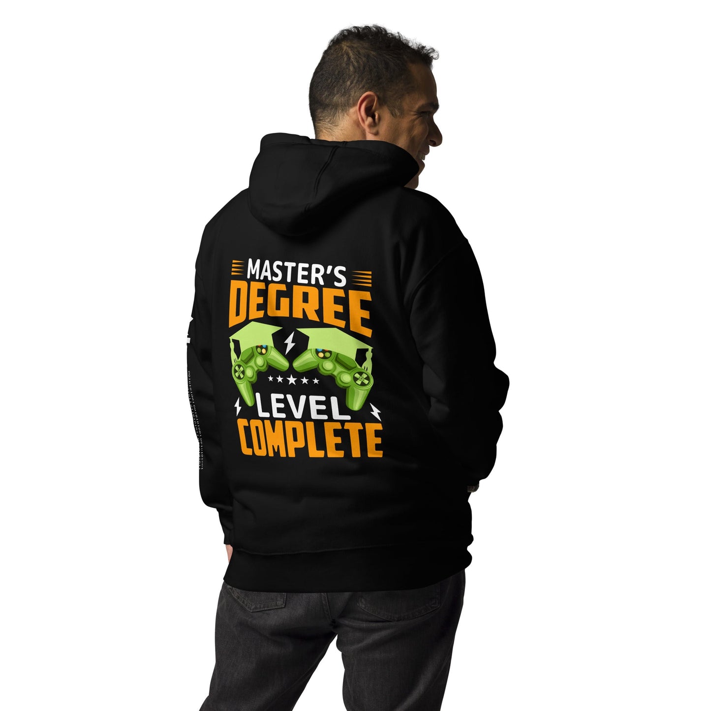 Master Degree Level Complete - Unisex Hoodie ( Back Print ) by DarkByteGear