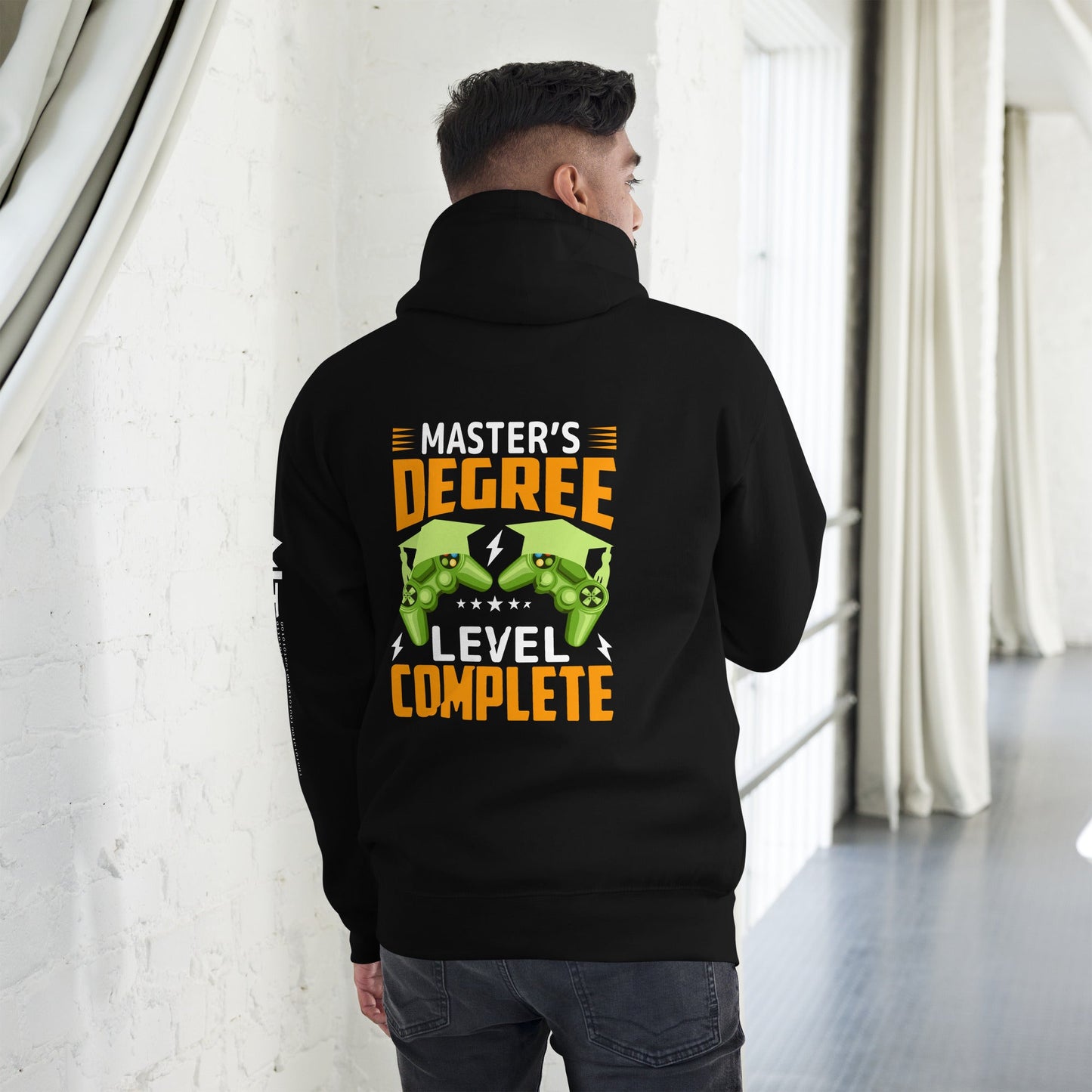 Master Degree Level Complete - Unisex Hoodie ( Back Print ) by DarkByteGear