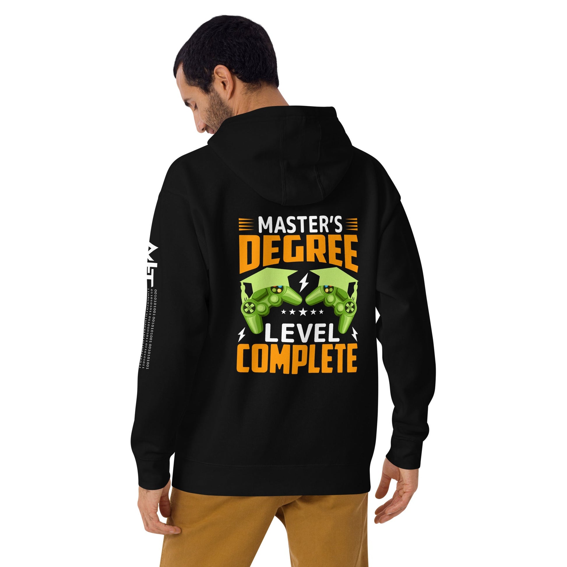 Master Degree Level Complete - Unisex Hoodie ( Back Print ) by DarkByteGear