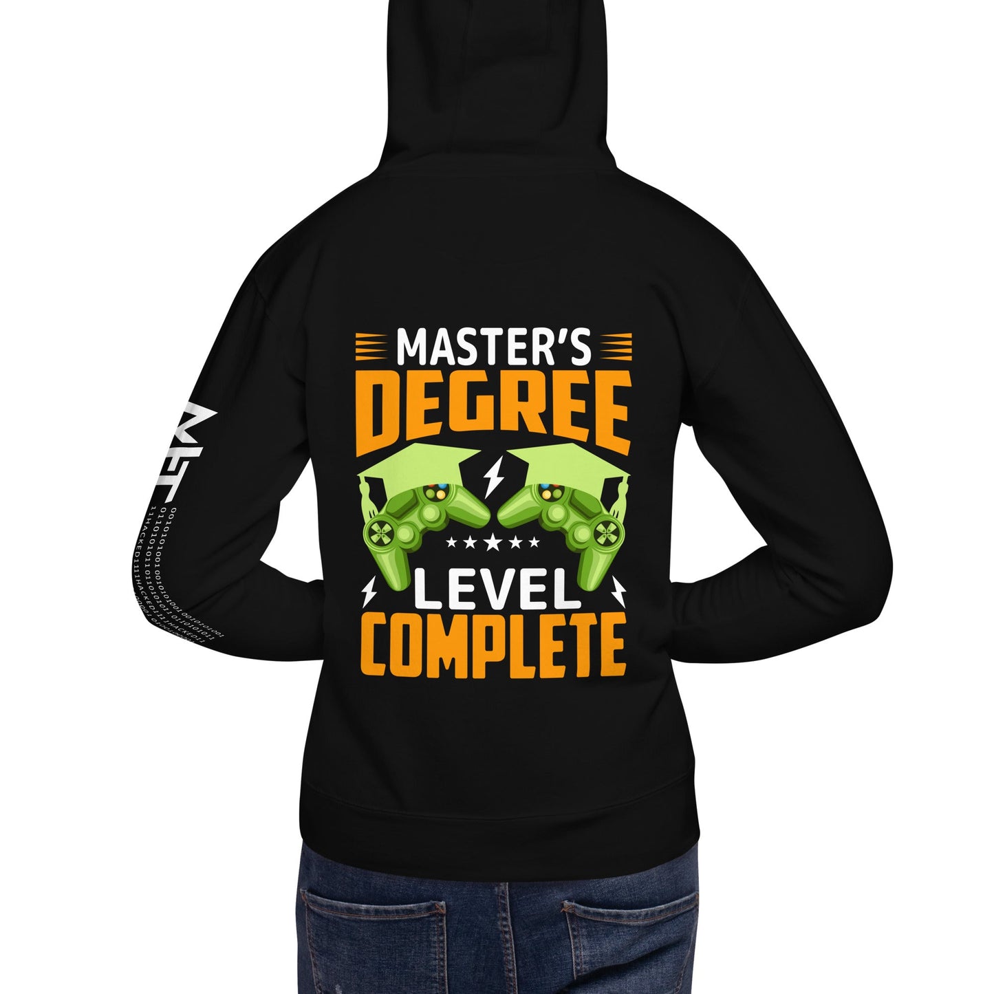 Master Degree Level Complete - Unisex Hoodie ( Back Print ) by DarkByteGear