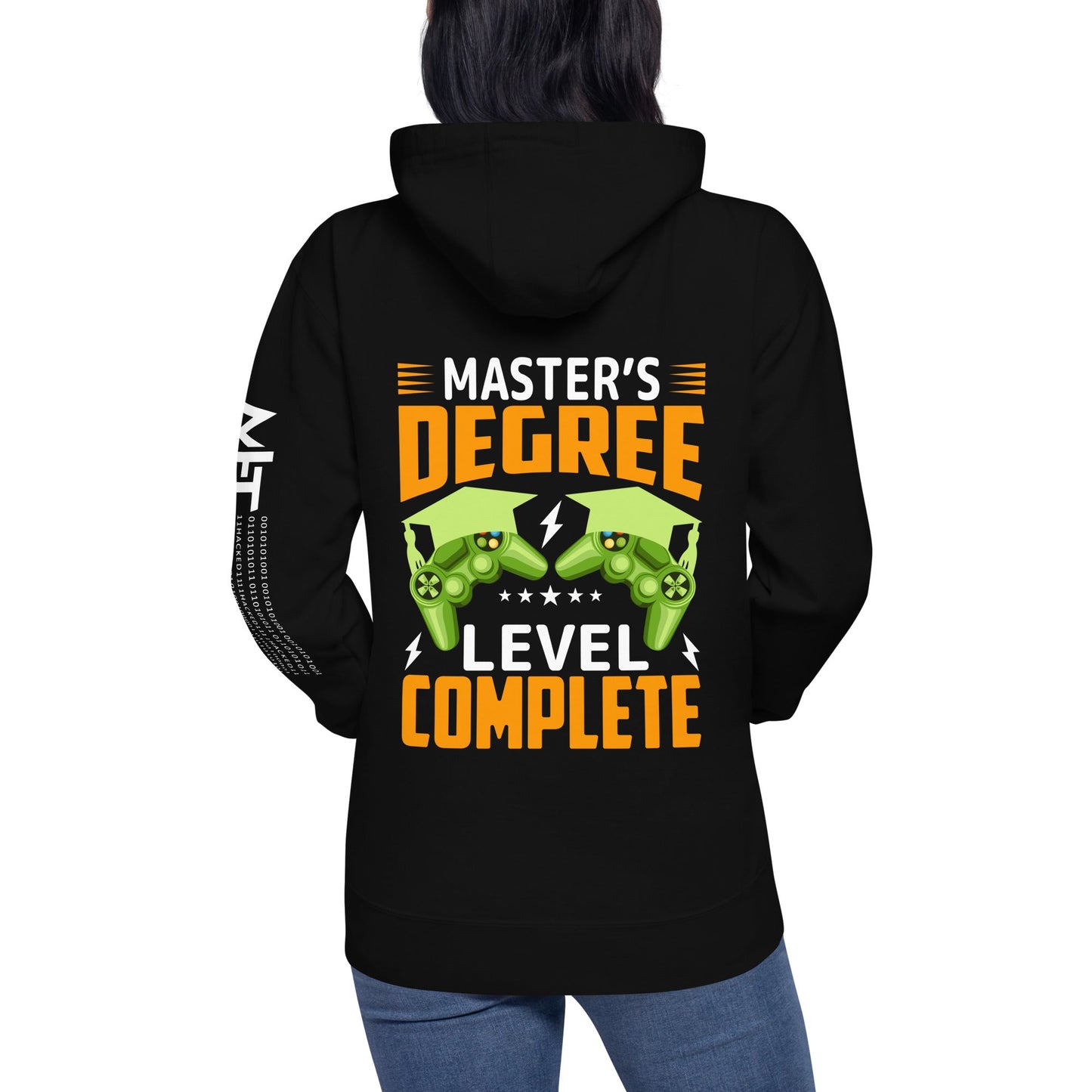 Master Degree Level Complete - Unisex Hoodie ( Back Print ) by DarkByteGear