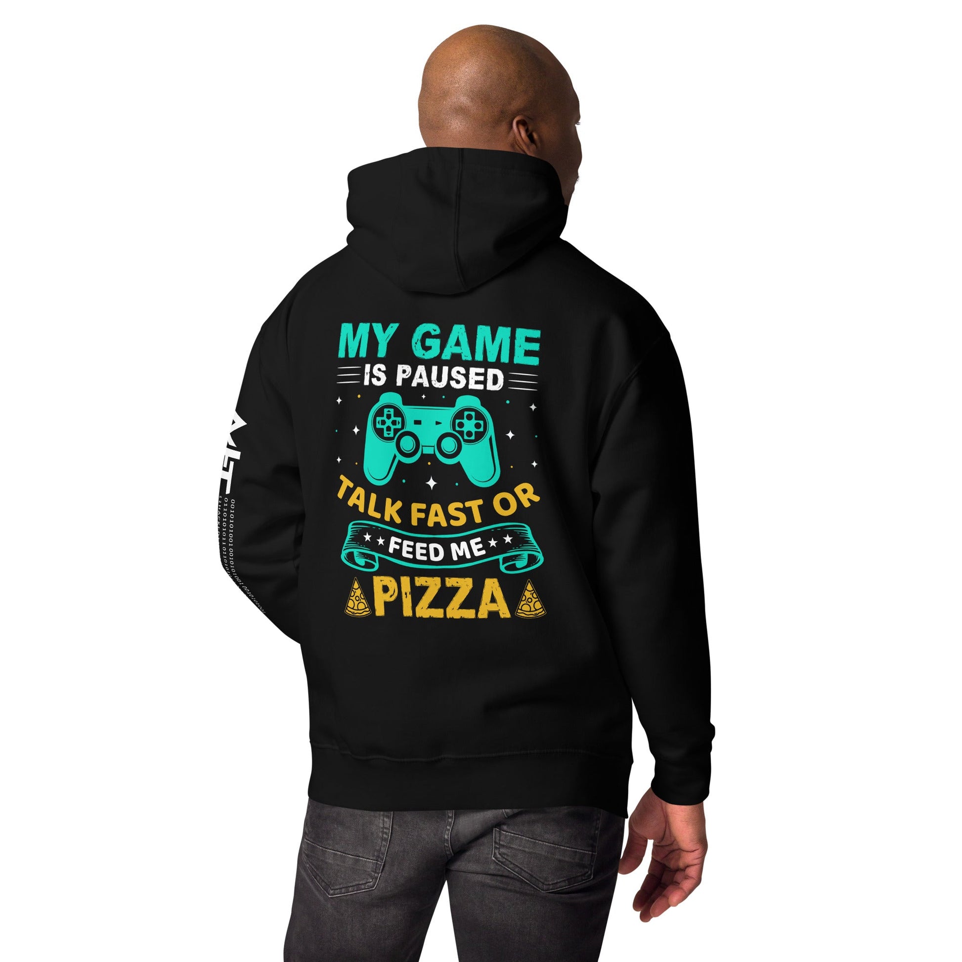 My Game is Paused, Talk Fast or Feed me Pizza - Unisex Hoodie by DarkByteGear