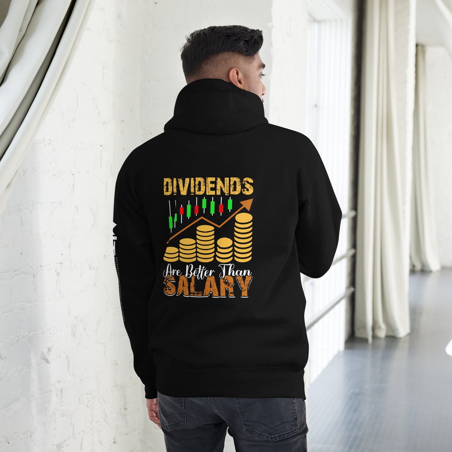 Dividends are Better than Salary - Unisex Hoodie ( Back Print ) by DarkByteGear
