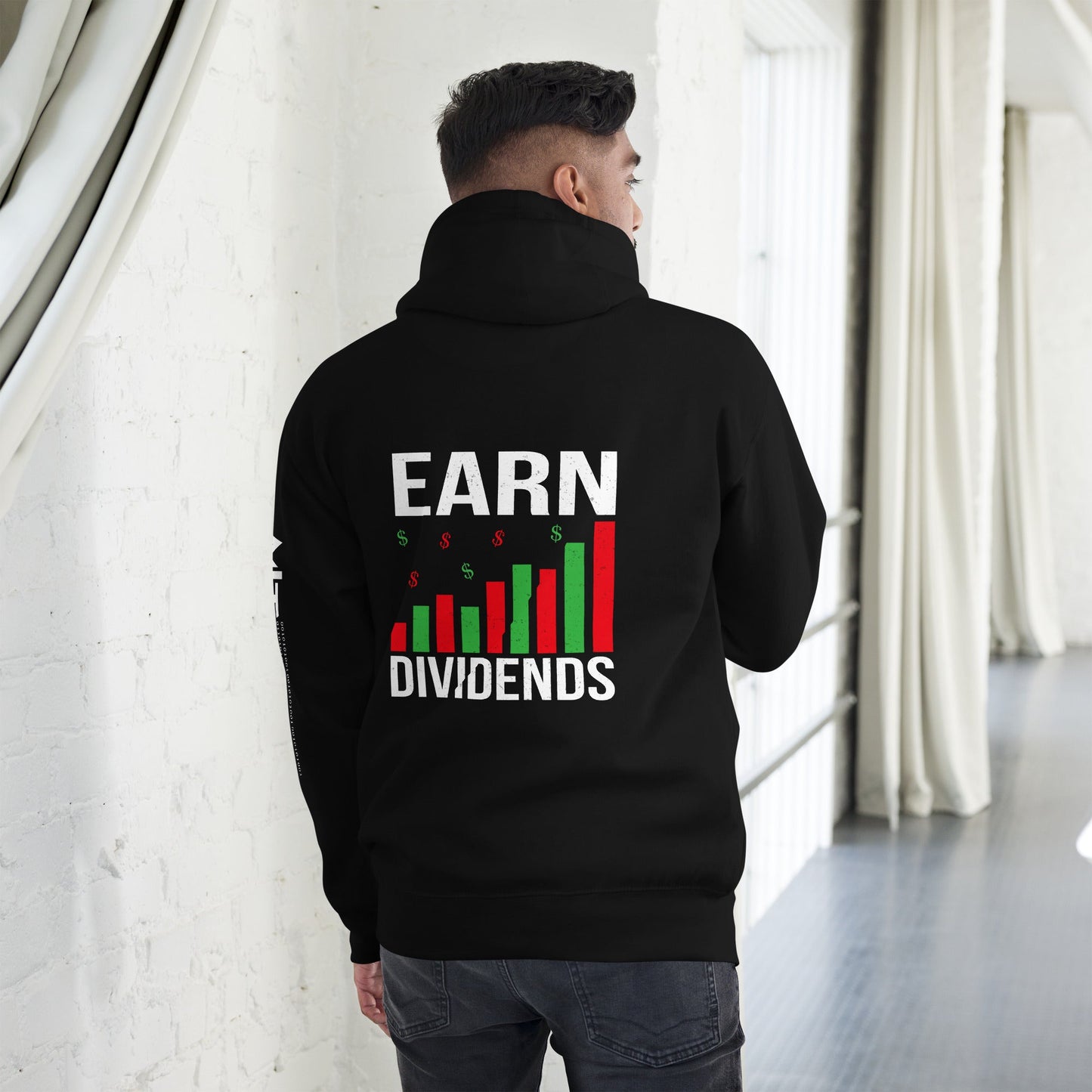 Earn Dividends - Unisex Hoodie ( Back Print ) by DarkByteGear