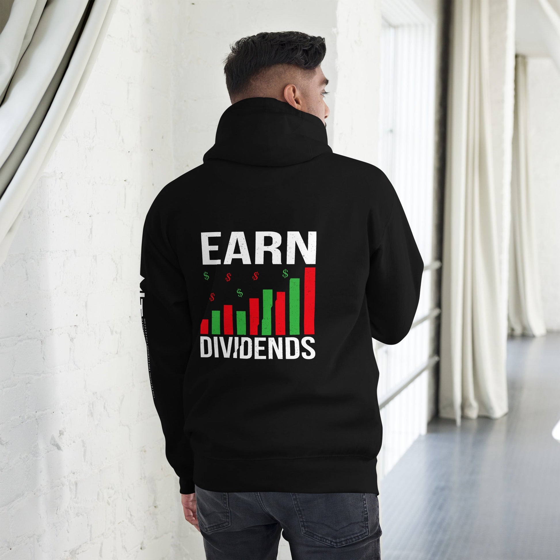Earn Dividends - Unisex Hoodie ( Back Print ) by DarkByteGear