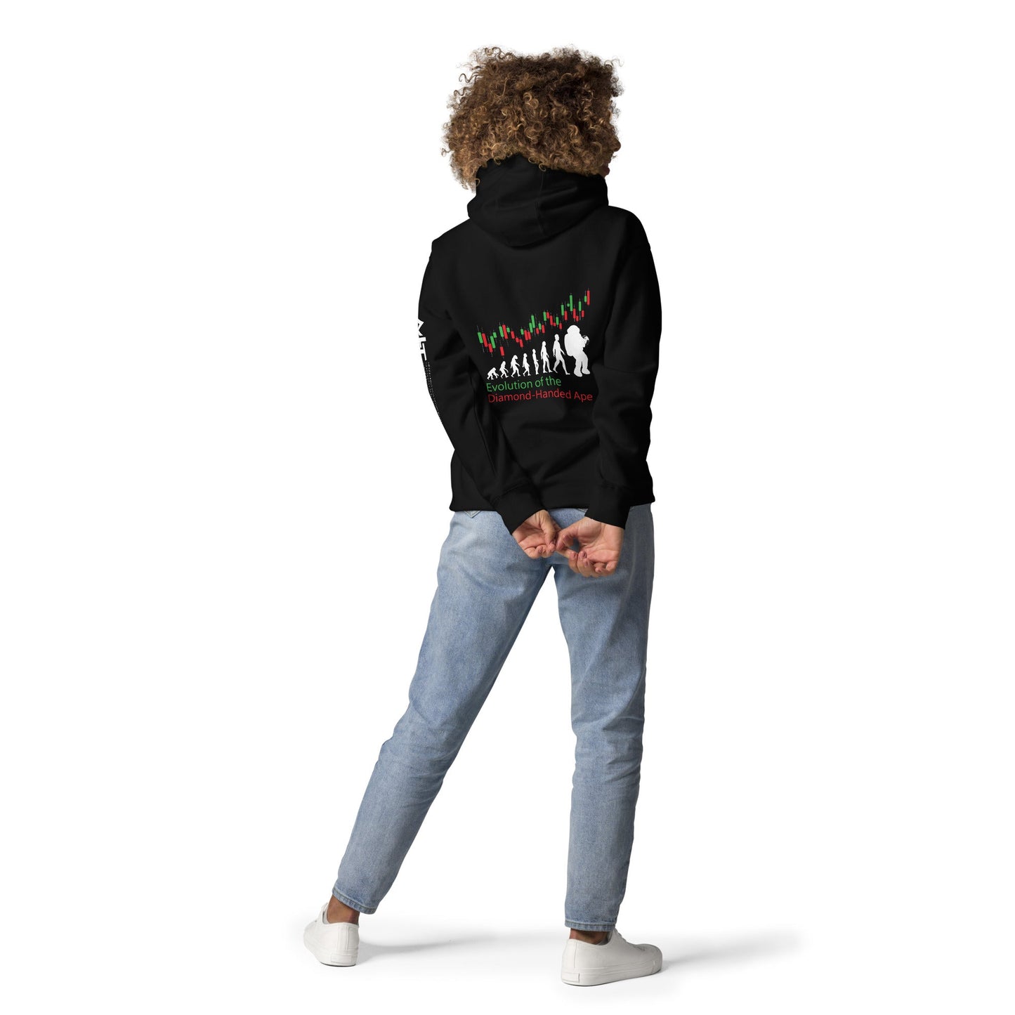 Evolution of the Diamond-handed Ape - Unisex Hoodie ( Back Print ) by DarkByteGear