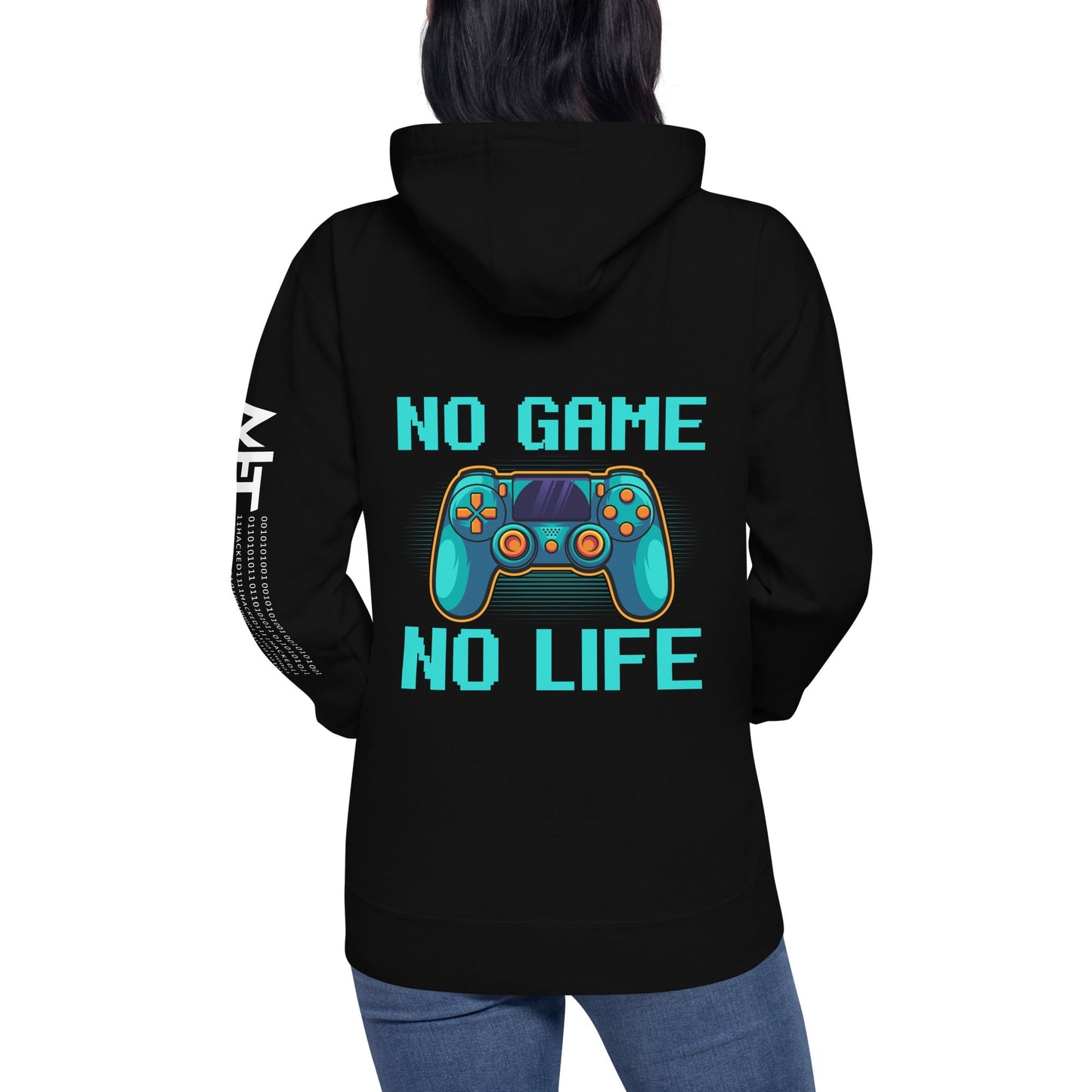 No Game; No Life - Unisex Hoodie ( Back Print ) by DarkByteGear