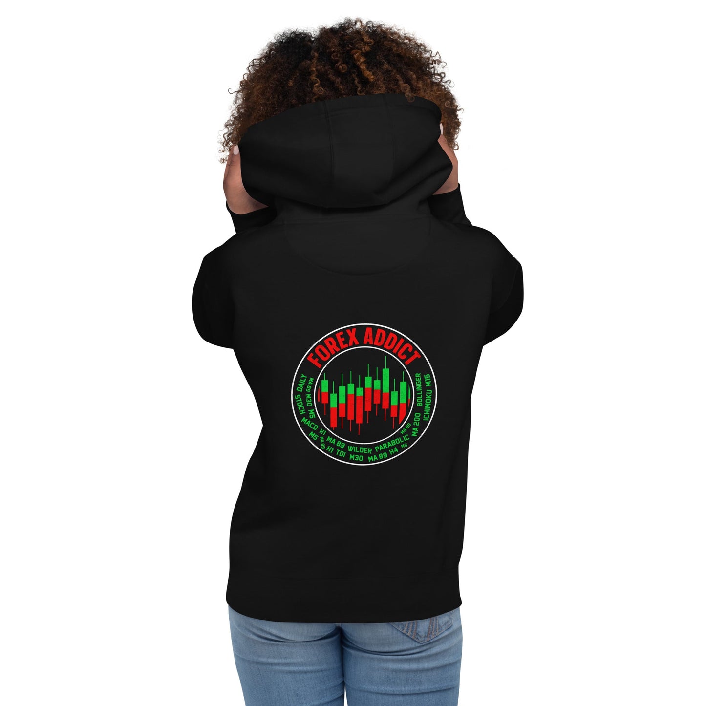 Forex Addict ( RK ) - Unisex Hoodie ( Back Print ) by DarkByteGear