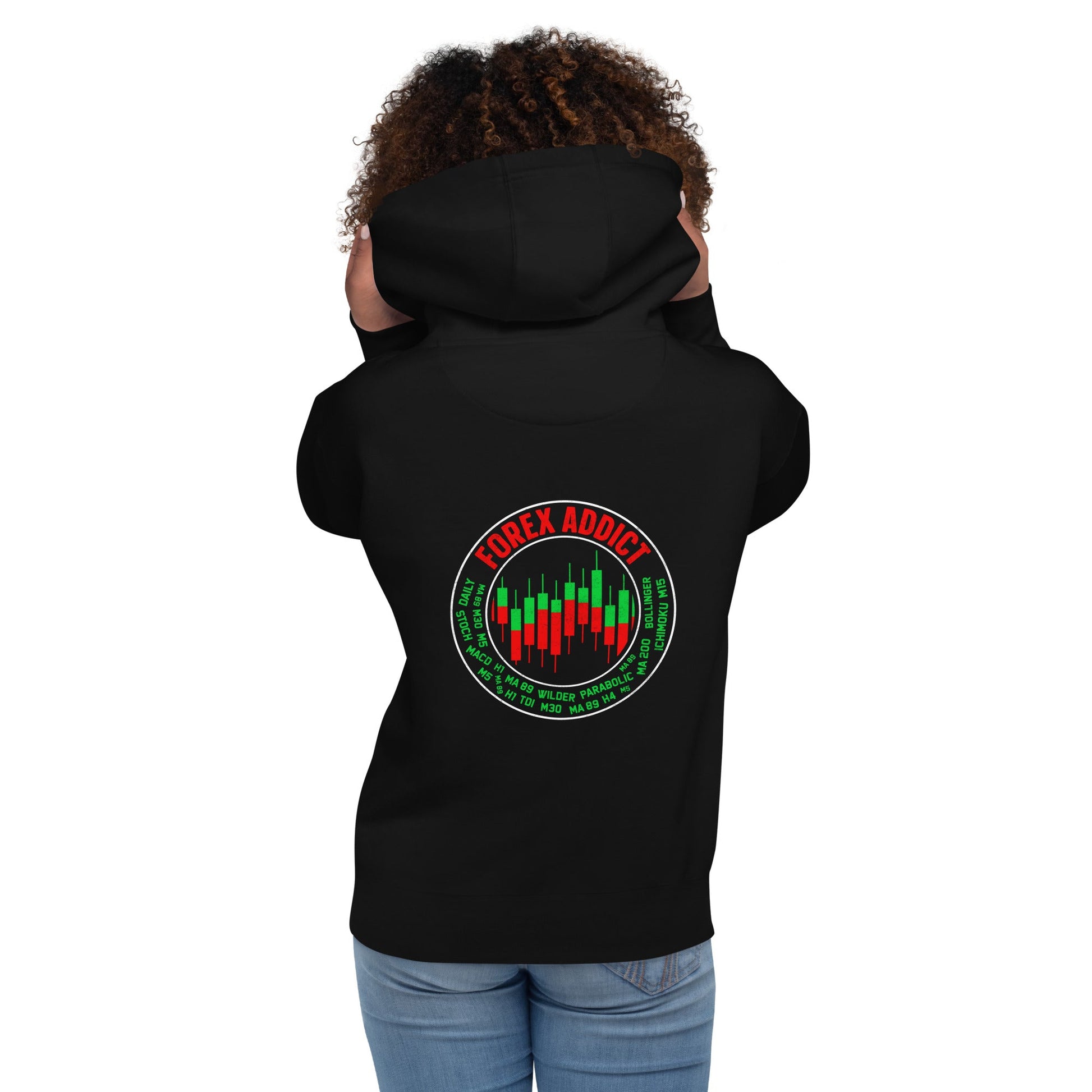 Forex Addict ( RK ) - Unisex Hoodie ( Back Print ) by DarkByteGear