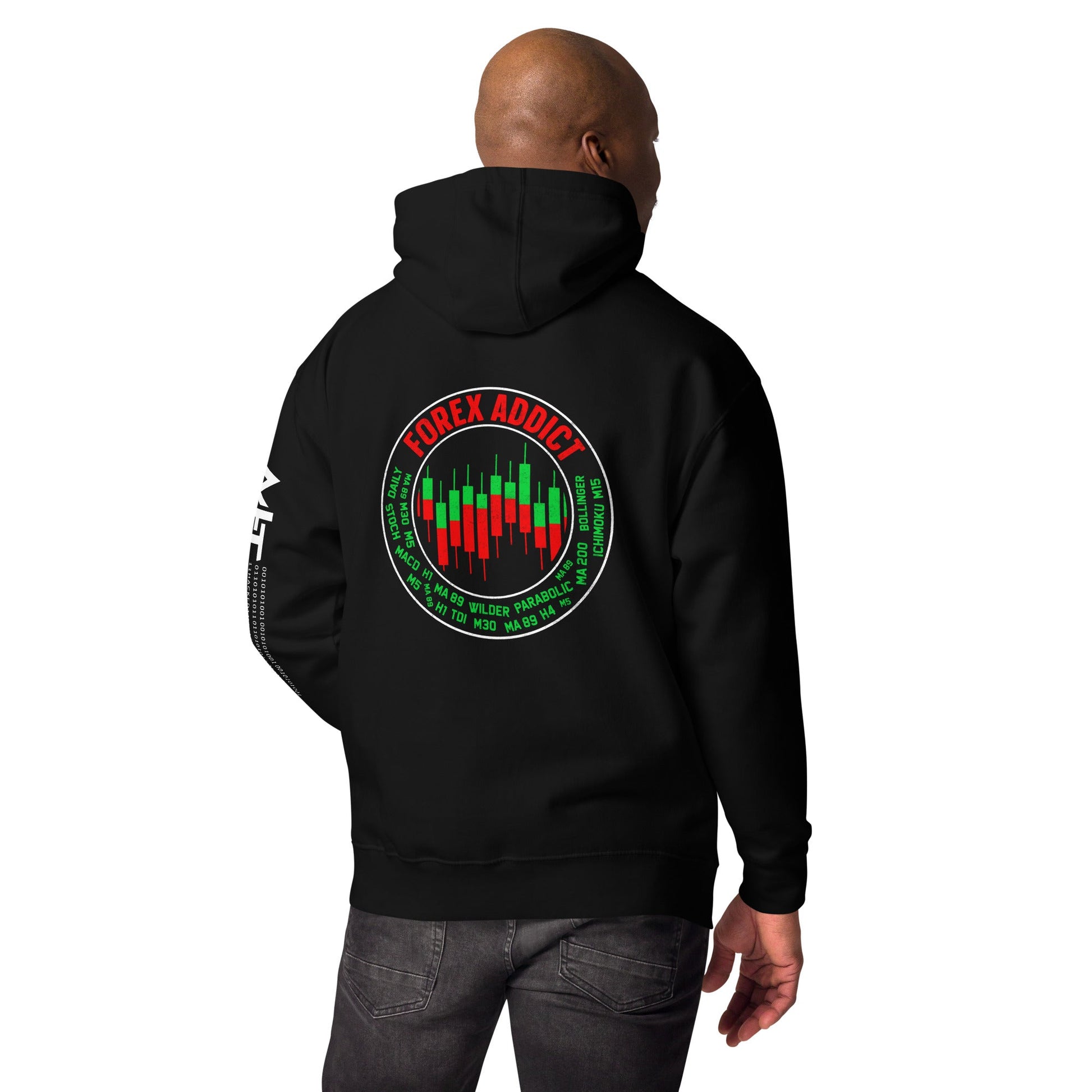 Forex Addict ( RK ) - Unisex Hoodie ( Back Print ) by DarkByteGear