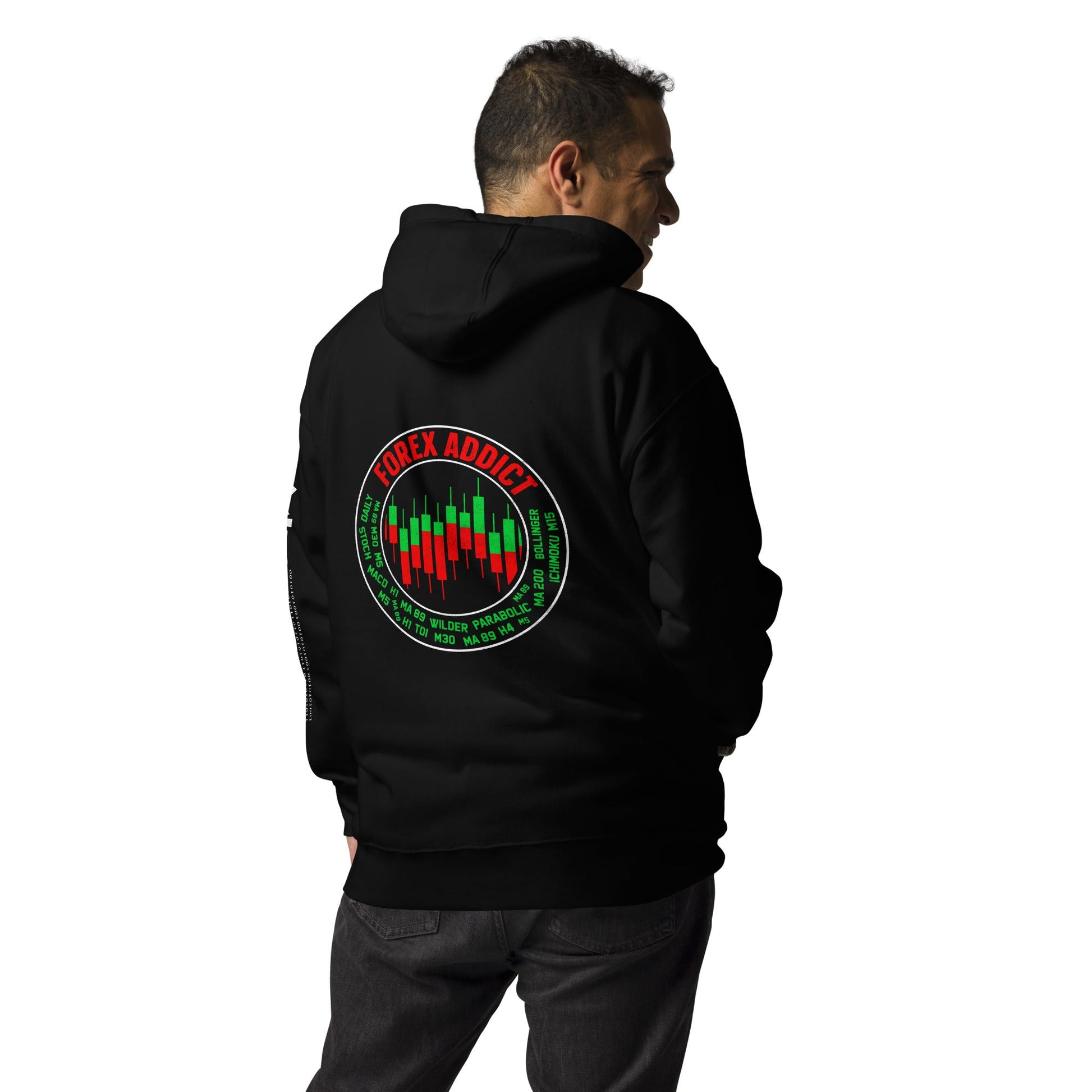 Forex Addict ( RK ) - Unisex Hoodie ( Back Print ) by DarkByteGear