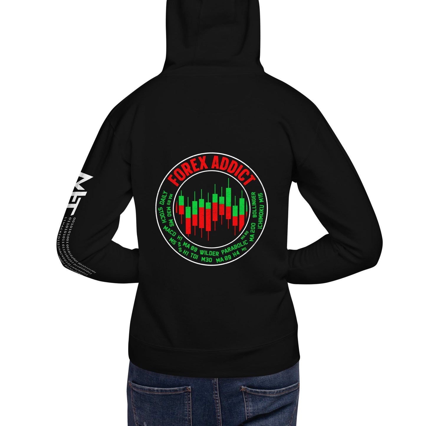 Forex Addict ( RK ) - Unisex Hoodie ( Back Print ) by DarkByteGear