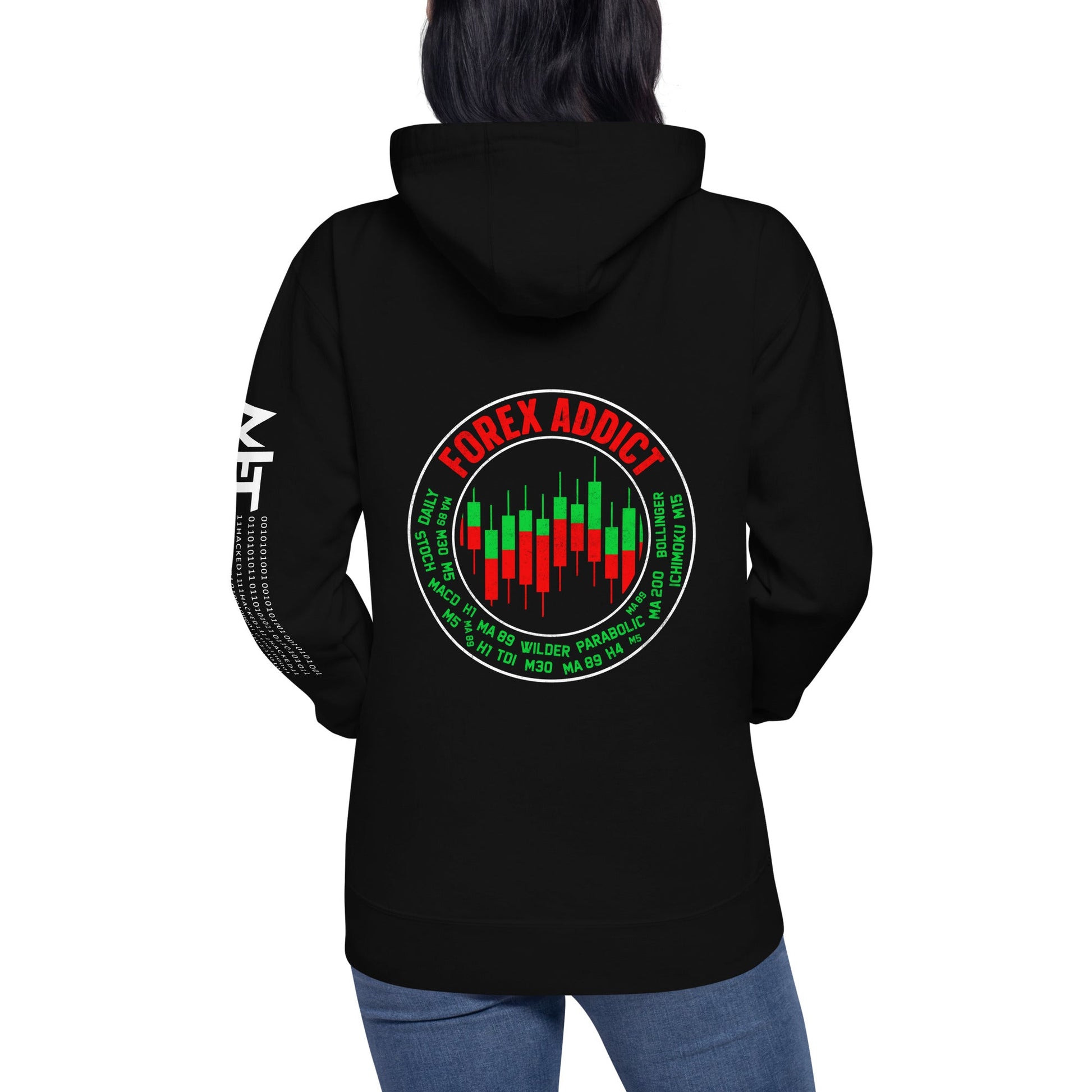 Forex Addict ( RK ) - Unisex Hoodie ( Back Print ) by DarkByteGear