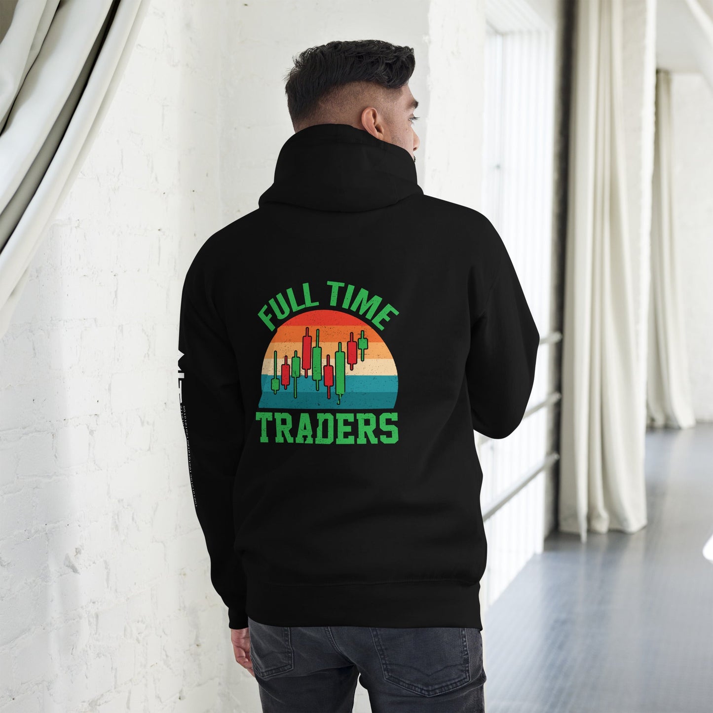 Full Time Trader ( Shagor ) - Unisex Hoodie ( Back Print ) by DarkByteGear