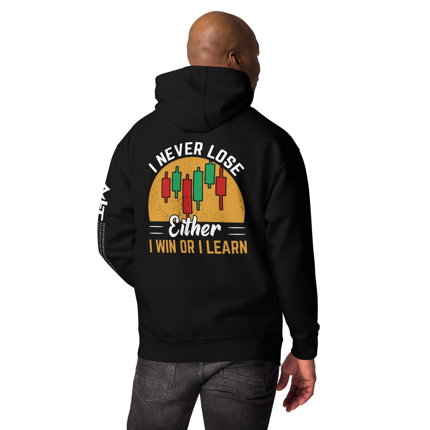 I never Lose: Either I win or I learn V1 - Unisex Hoodie ( Back Print ) by DarkByteGear