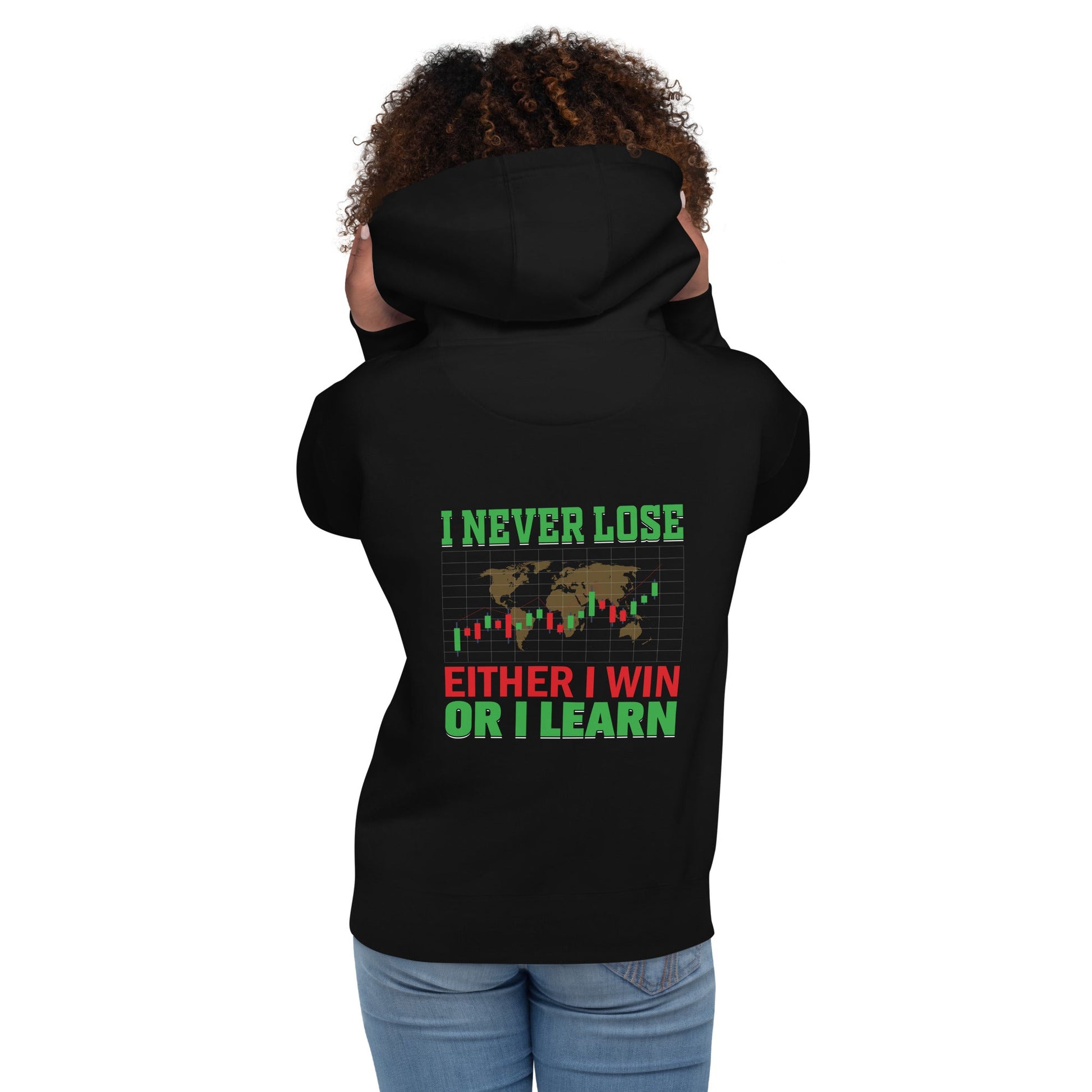 I never Lose: Either I win or I learn V2 - Unisex Hoodie ( Back Print ) by DarkByteGear