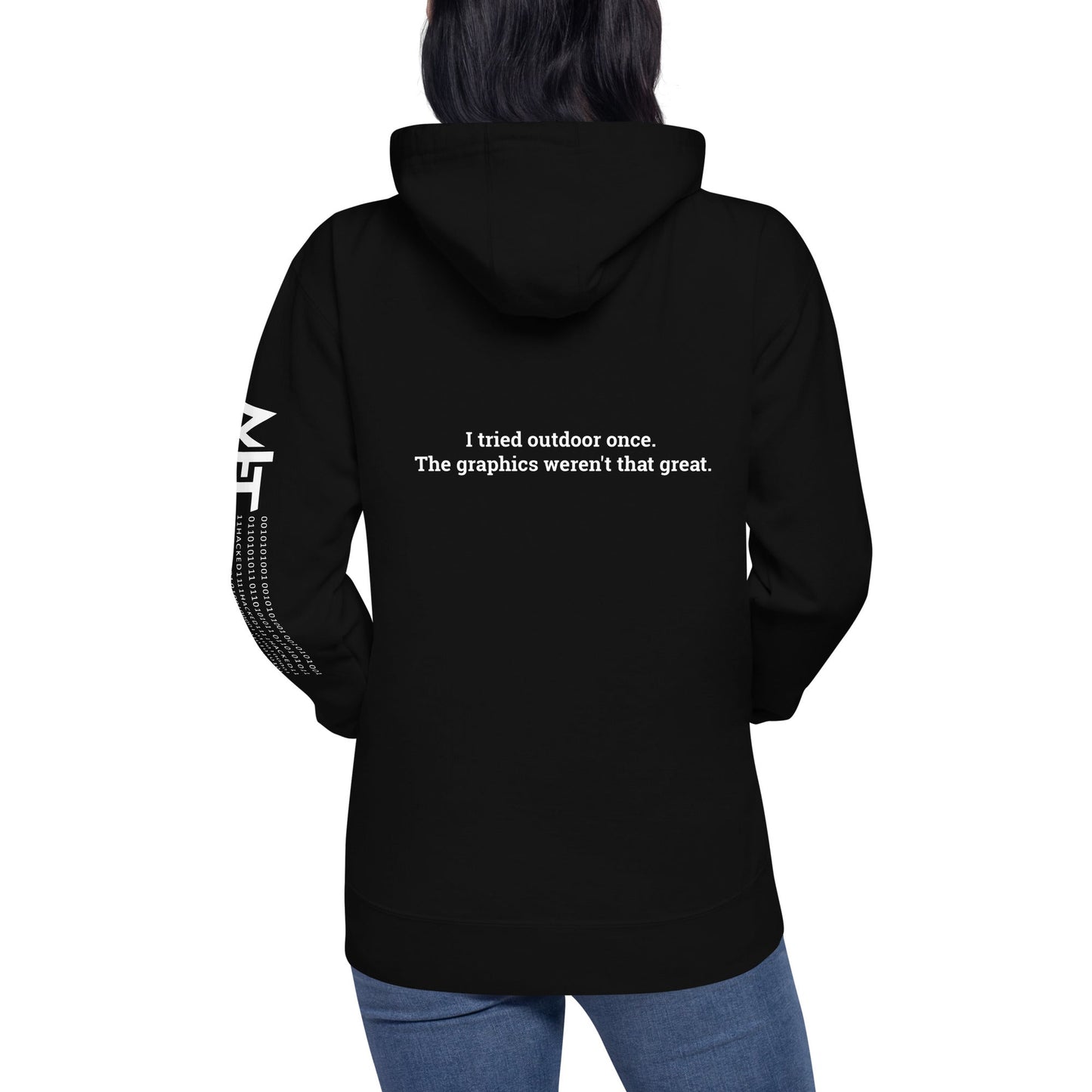 I Tried outdoor once, but the Graphics Weren't that good - Unisex Hoodie ( Back Print ) by DarkByteGear