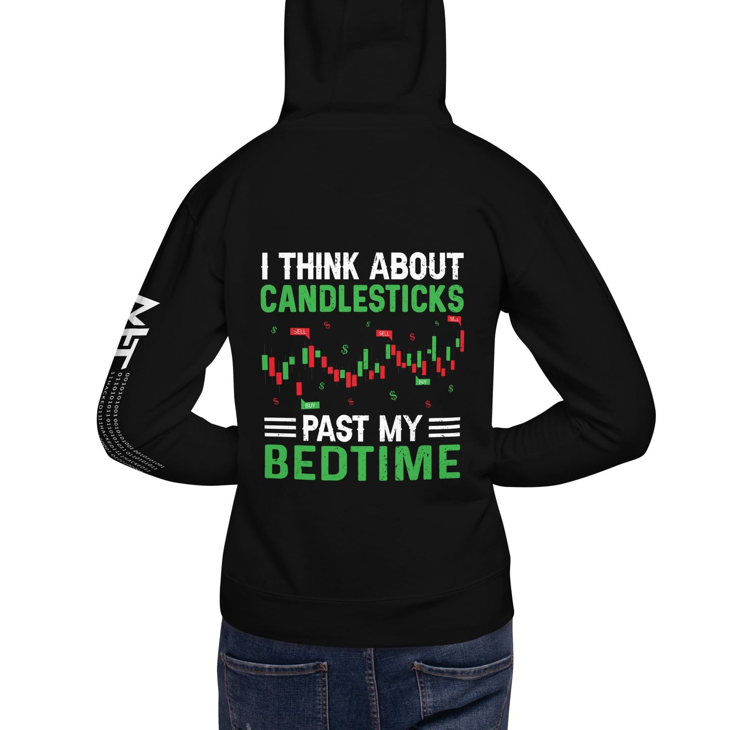 I think about Candle Sticks past my Bedtime - Unisex Hoodie ( Back Print ) by DarkByteGear