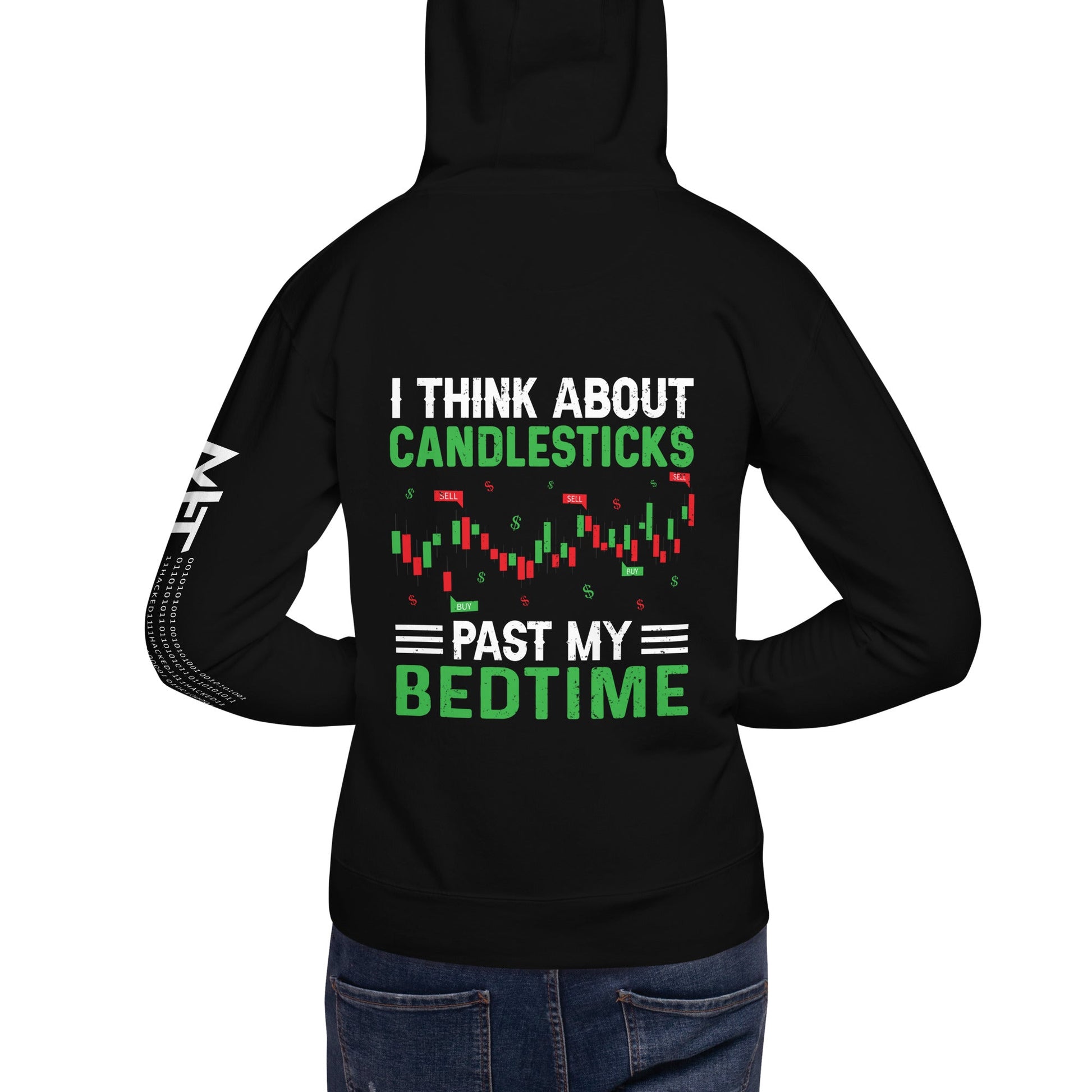 I think about Candle Sticks past my Bedtime - Unisex Hoodie ( Back Print ) by DarkByteGear