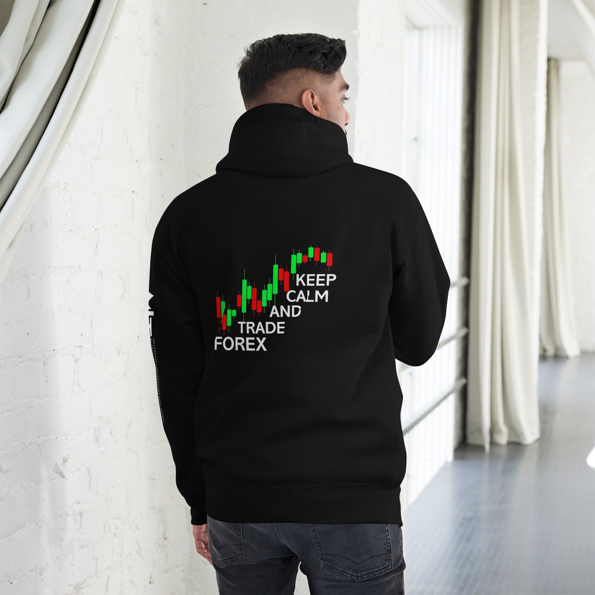 Keep Calm and Trade Forex - Unisex Hoodie ( Back Print ) by DarkByteGear