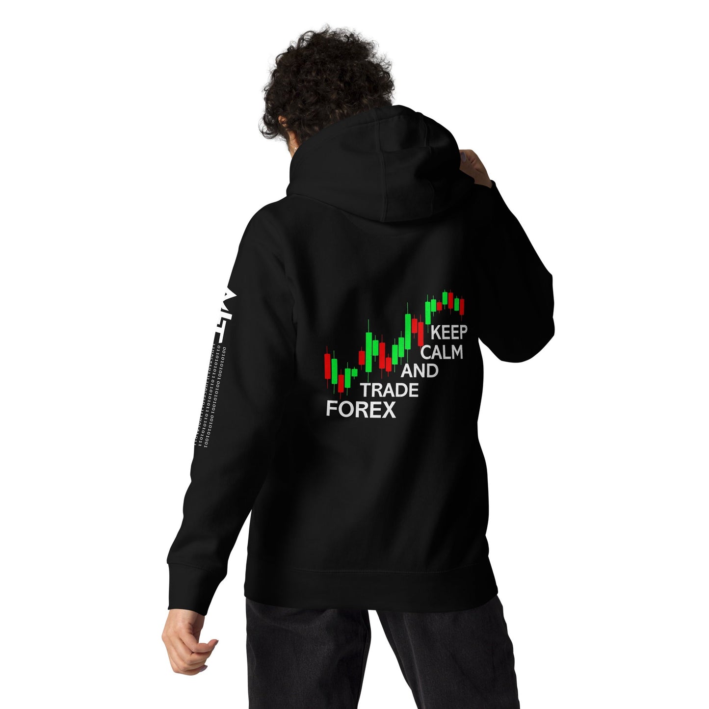 Keep Calm and Trade Forex - Unisex Hoodie ( Back Print ) by DarkByteGear