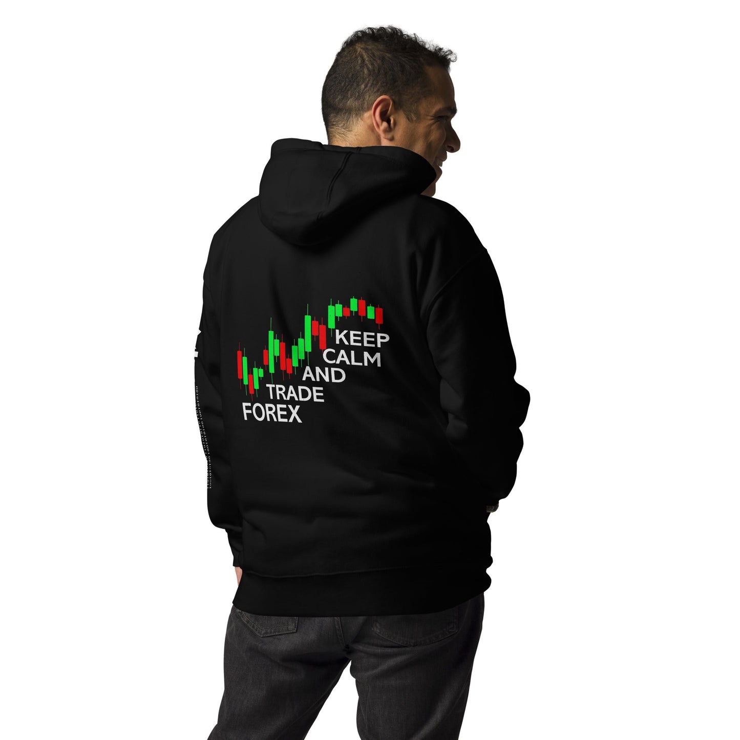 Keep Calm and Trade Forex - Unisex Hoodie ( Back Print ) by DarkByteGear
