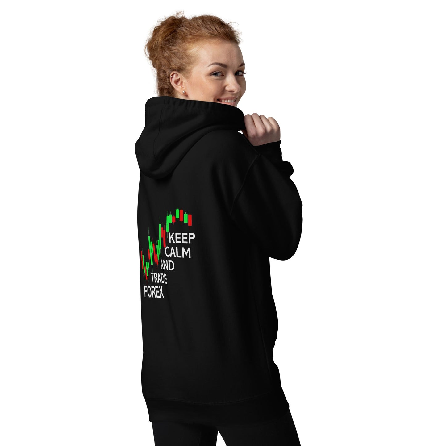 Keep Calm and Trade Forex - Unisex Hoodie ( Back Print ) by DarkByteGear