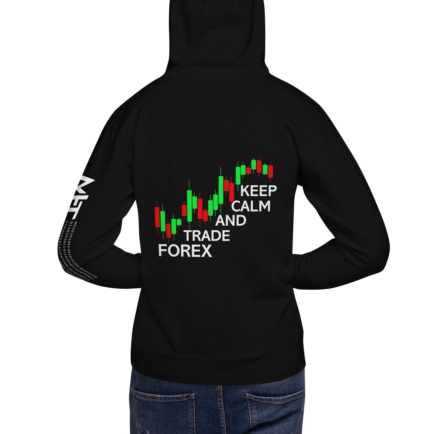 Keep Calm and Trade Forex - Unisex Hoodie ( Back Print ) by DarkByteGear