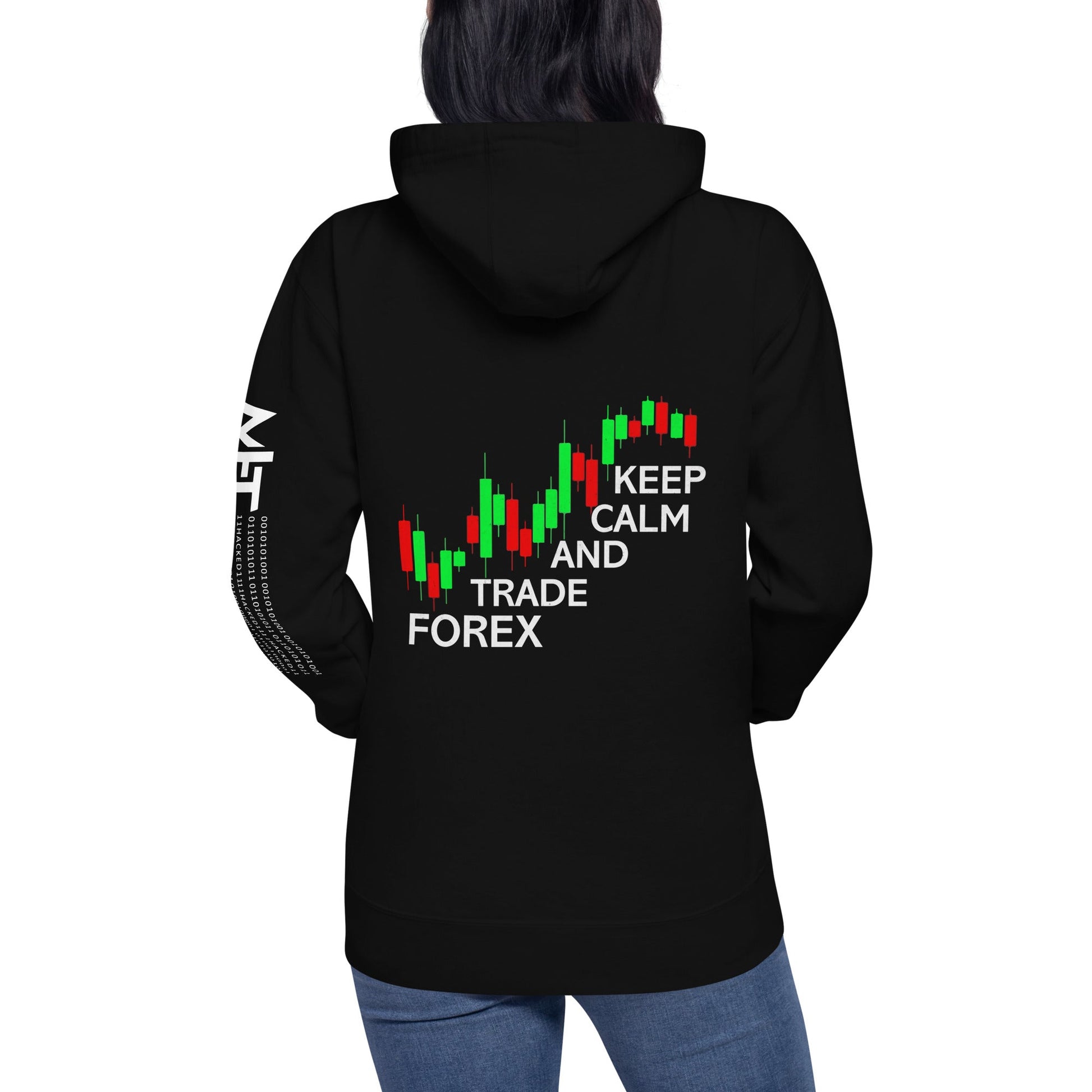 Keep Calm and Trade Forex - Unisex Hoodie ( Back Print ) by DarkByteGear