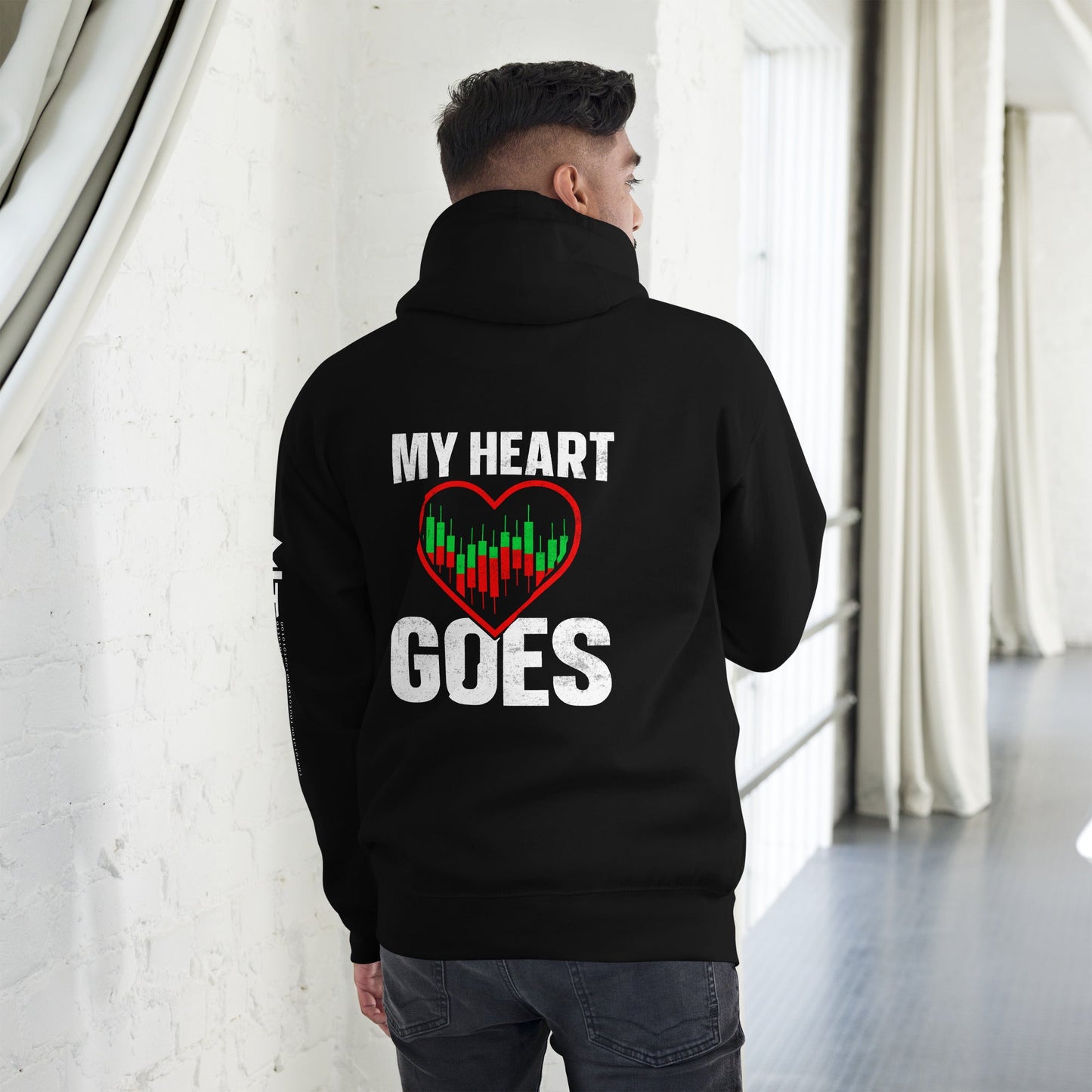 My Heart Goes - Unisex Hoodie ( Back Print ) by DarkByteGear